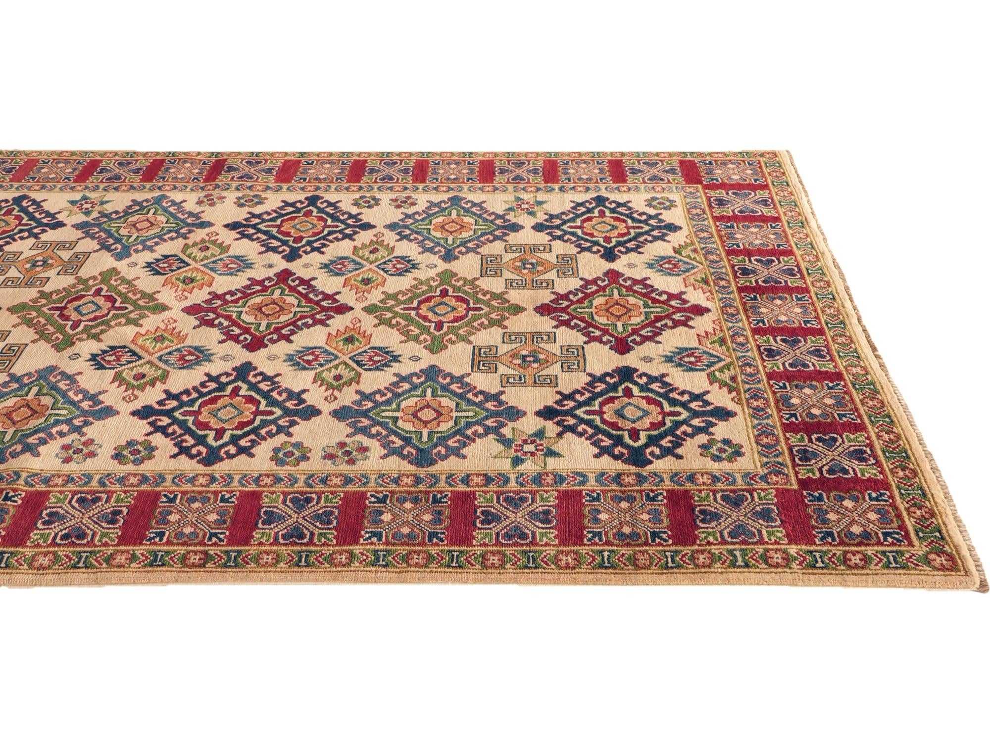 150cm x 205cm Hand Knotted Kazak Rug