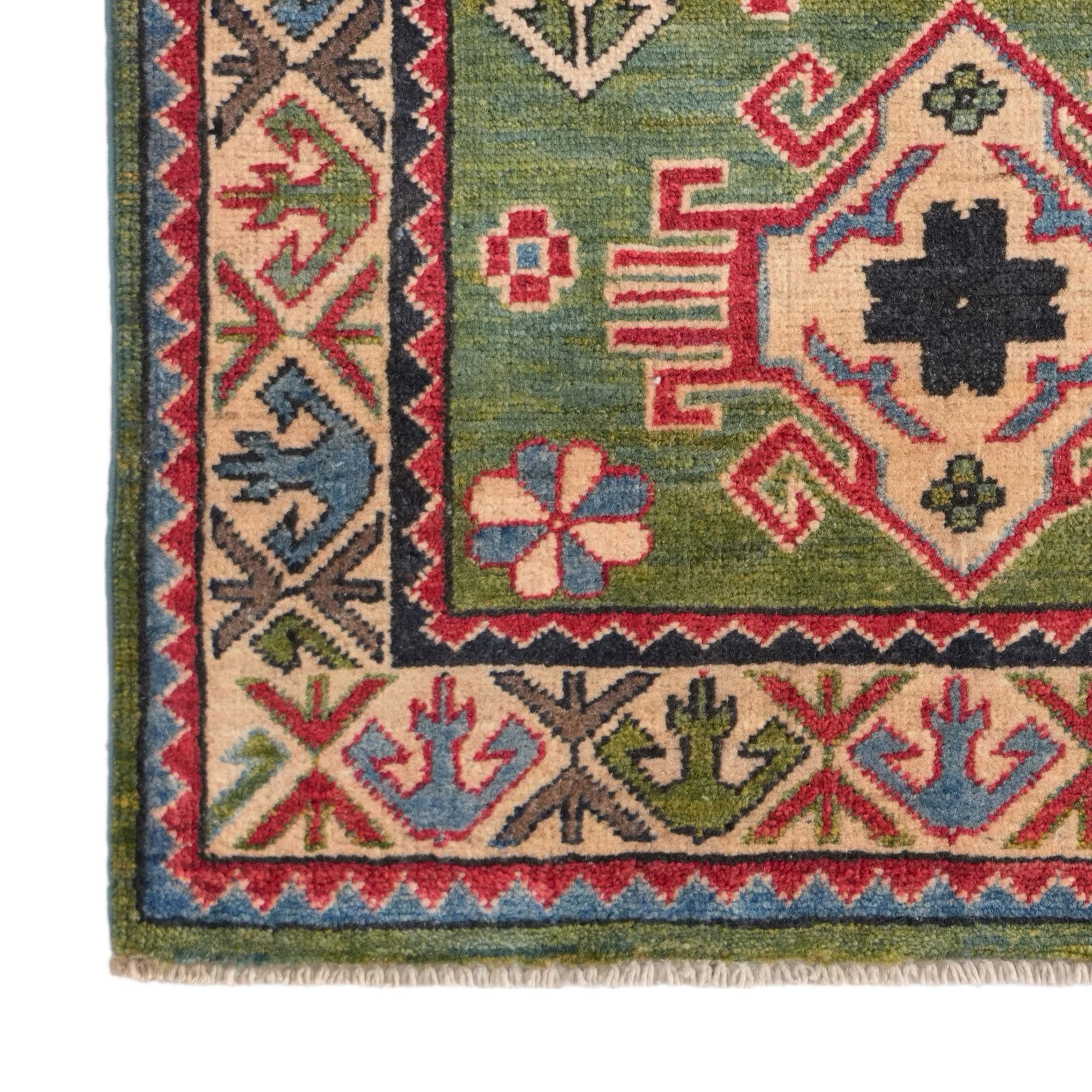 2' 7 x 4' Hand Knotted Kazak Rug