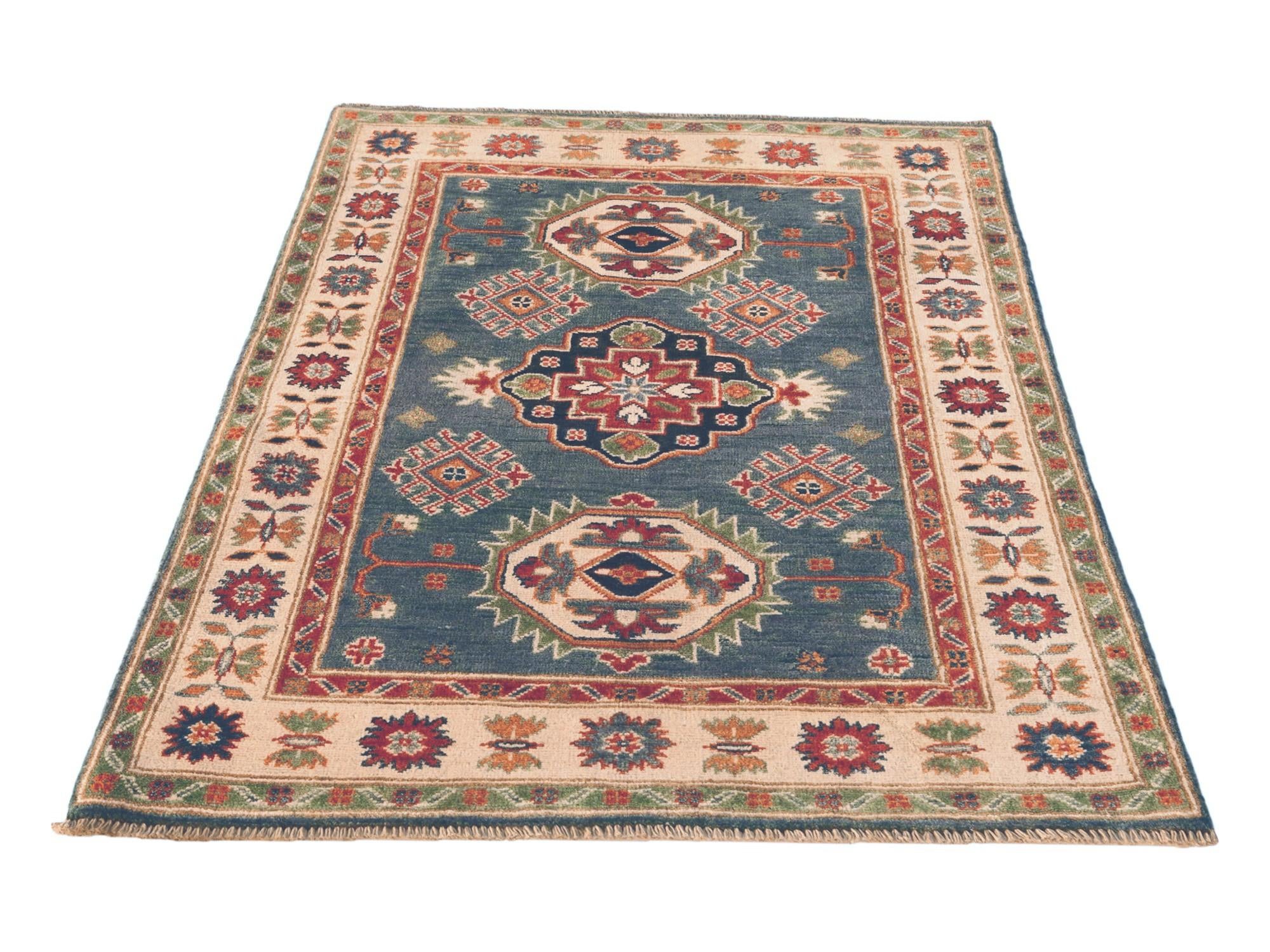 3' 5 x 4' 11 Hand Knotted Kazak Rug