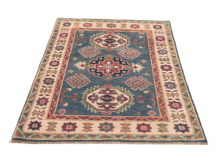 3' 5 x 4' 11 Hand Knotted Kazak Rug