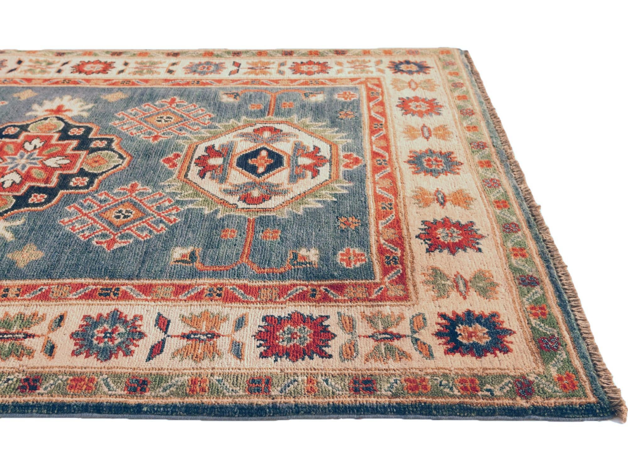 3' 5 x 4' 11 Hand Knotted Kazak Rug
