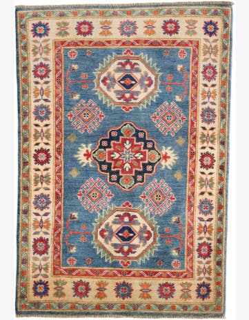 3' 5 x 4' 11 Hand Knotted Kazak Rug