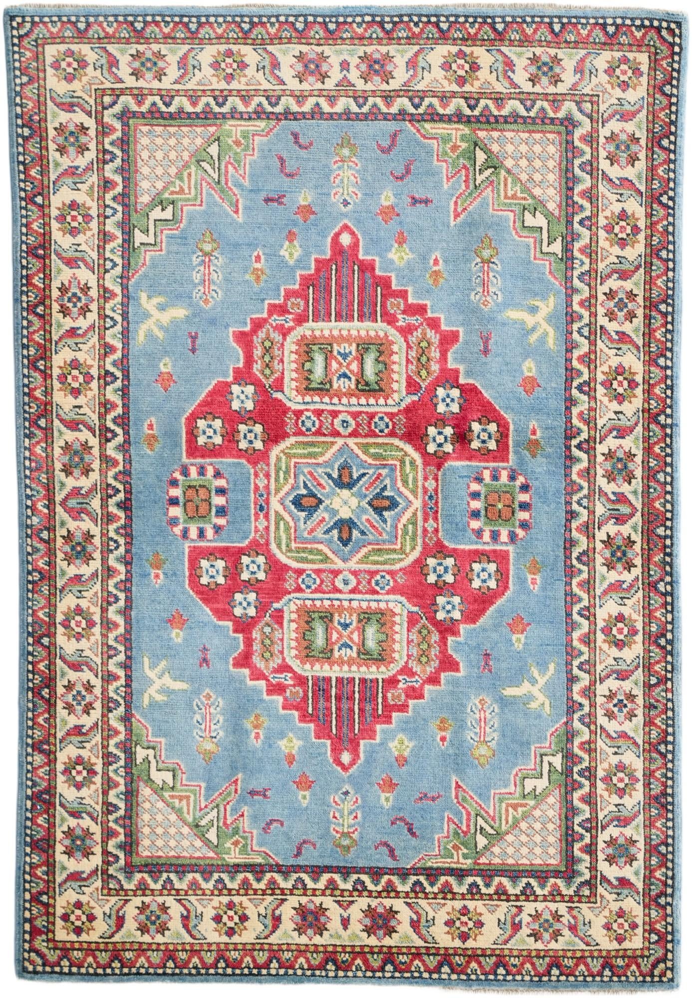 3' 5 x 4' 11 Hand Knotted Kazak Rug