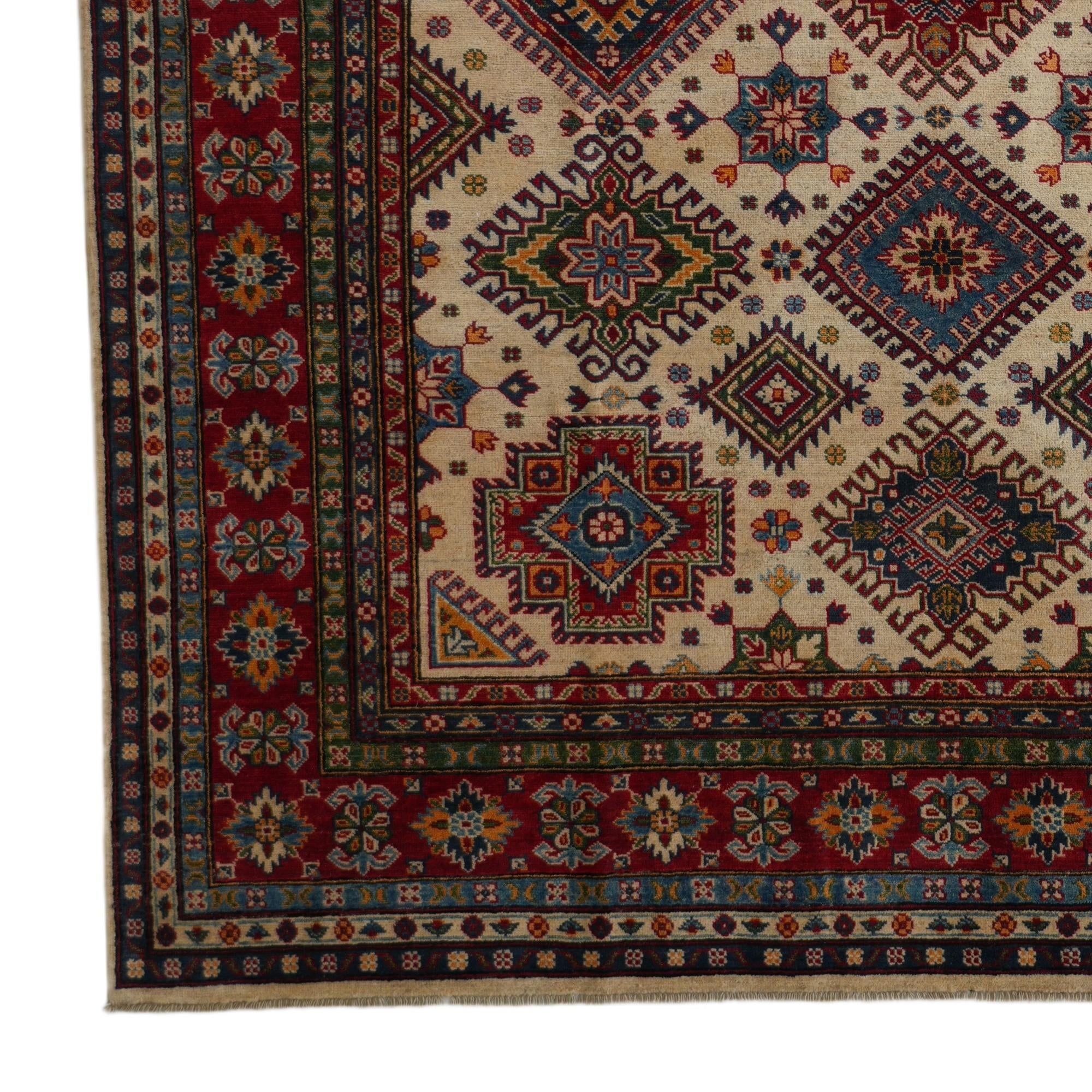 8' x 9' 7 Hand Knotted Kazak Rug