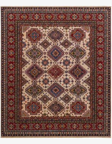 8' x 9' 7 Hand Knotted Kazak Rug