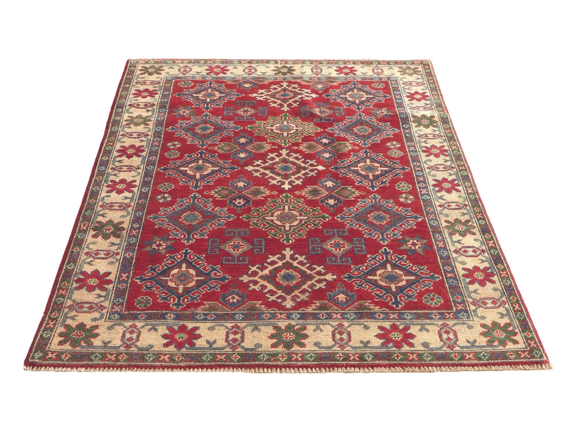 3' 11 x 6' Hand Knotted Kazak Rug