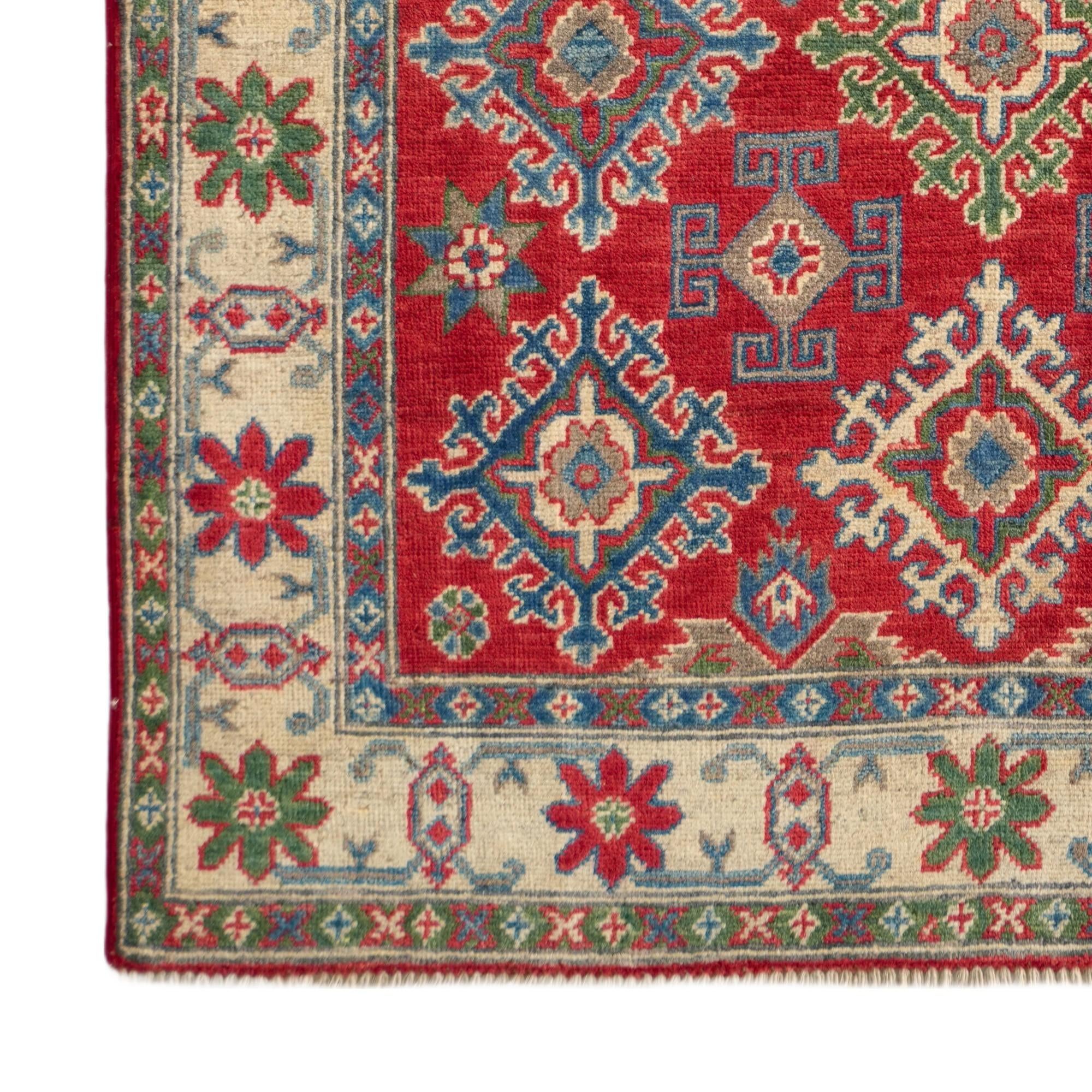 3' 11 x 6' Hand Knotted Kazak Rug