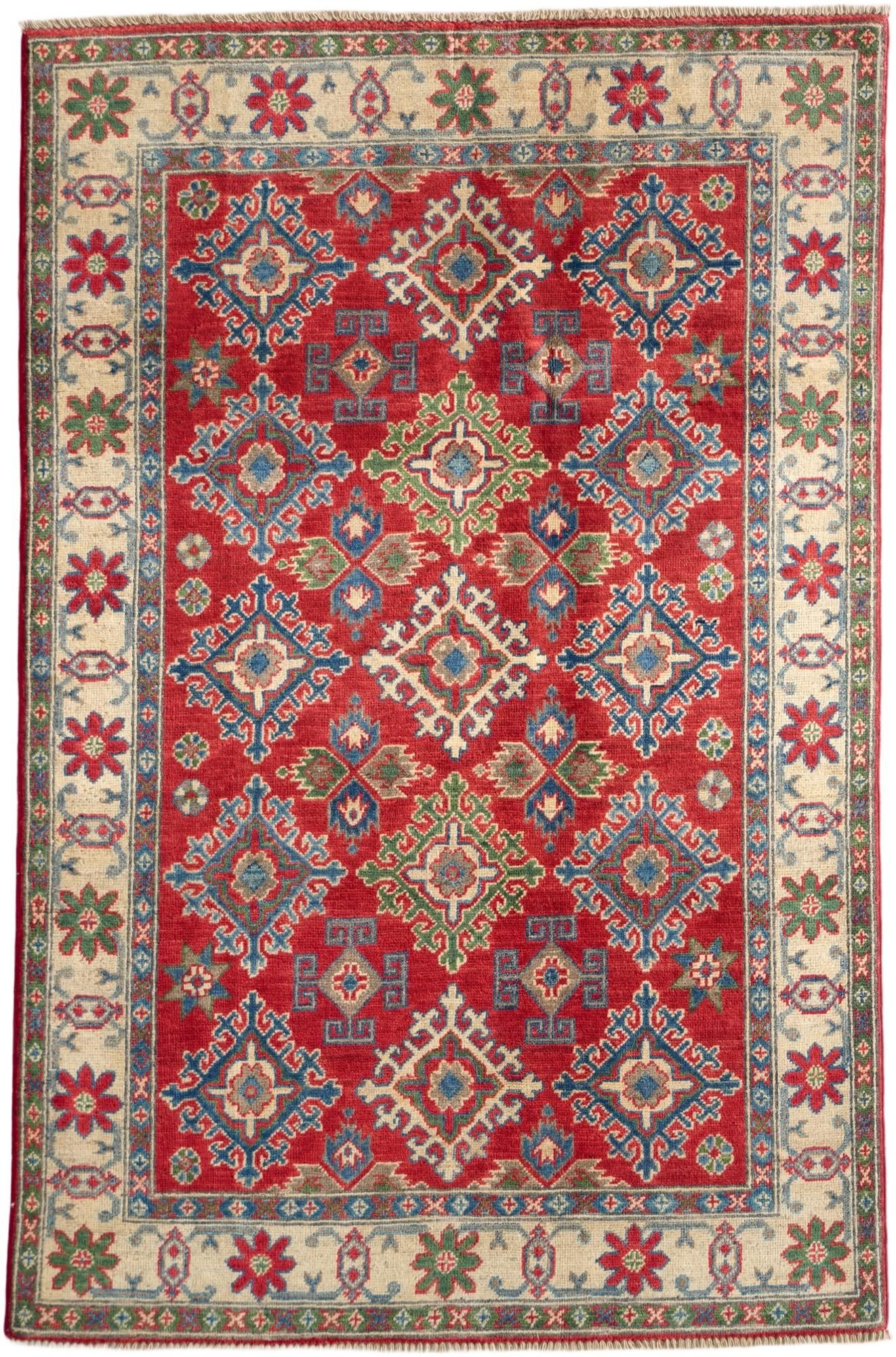 3' 11 x 6' Hand Knotted Kazak Rug