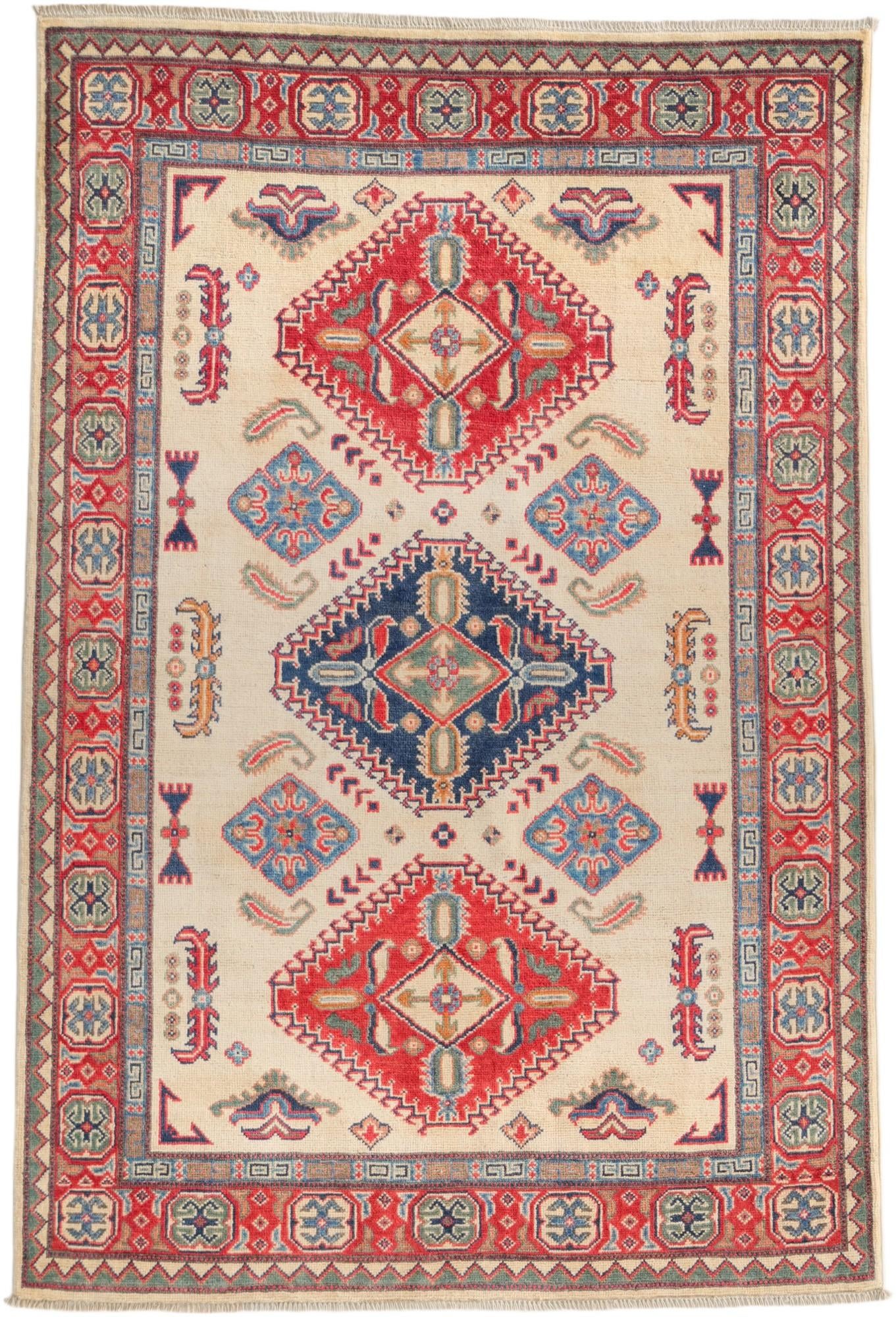 4' 2 x 6' 2 Hand Knotted Kazak Rug