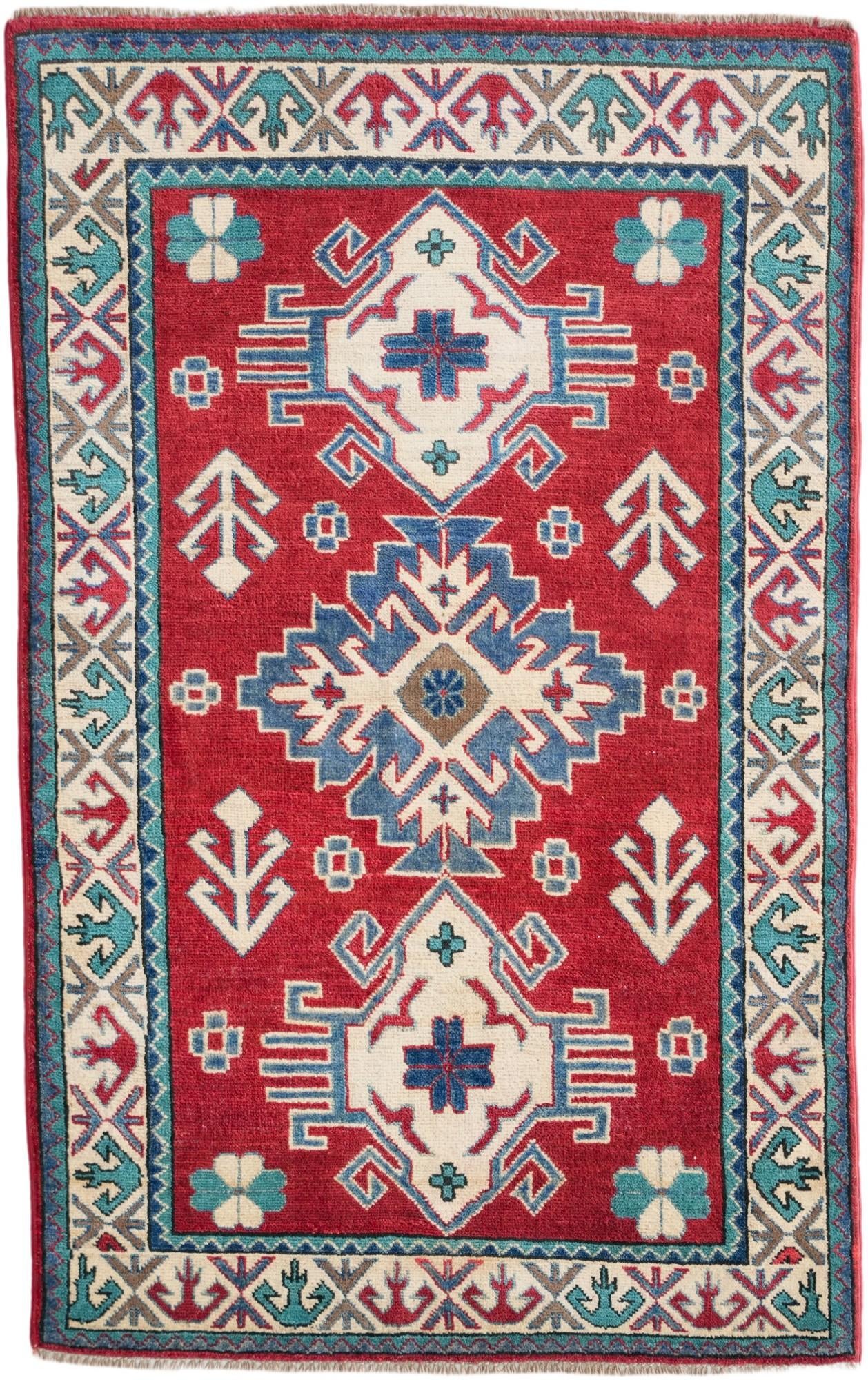 3' 4 x 5' 3 Hand Knotted Kazak Rug