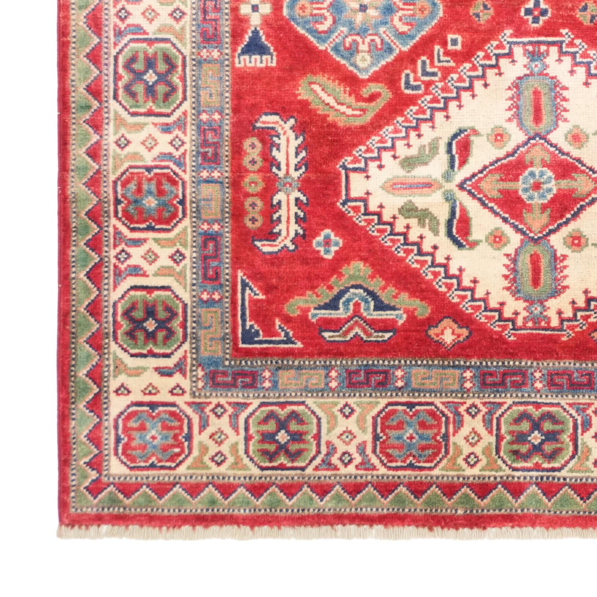 4' x 5' 11 Hand Knotted Kazak Rug