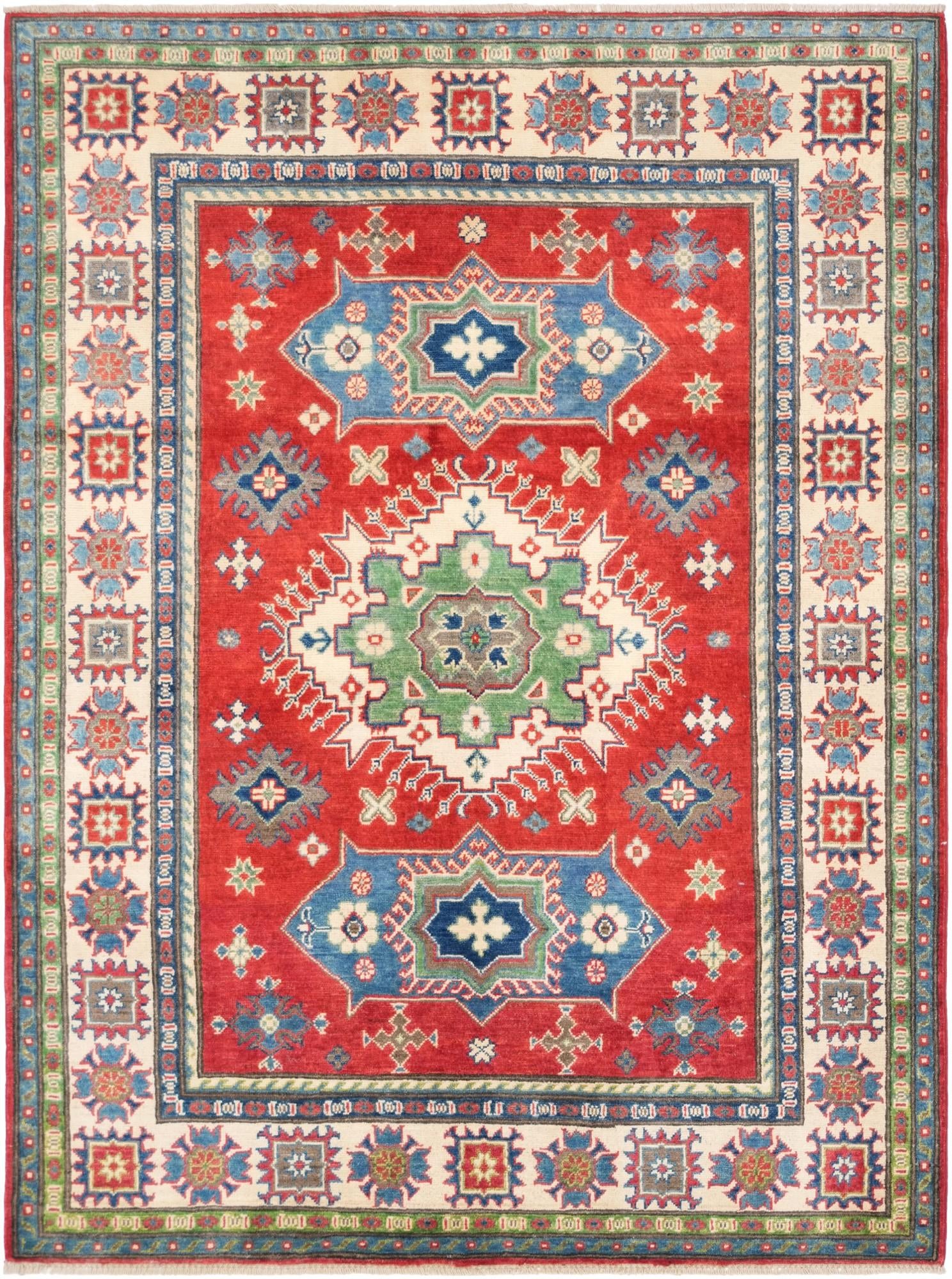 5' 1 x 6' 11 Hand Knotted Kazak Rug