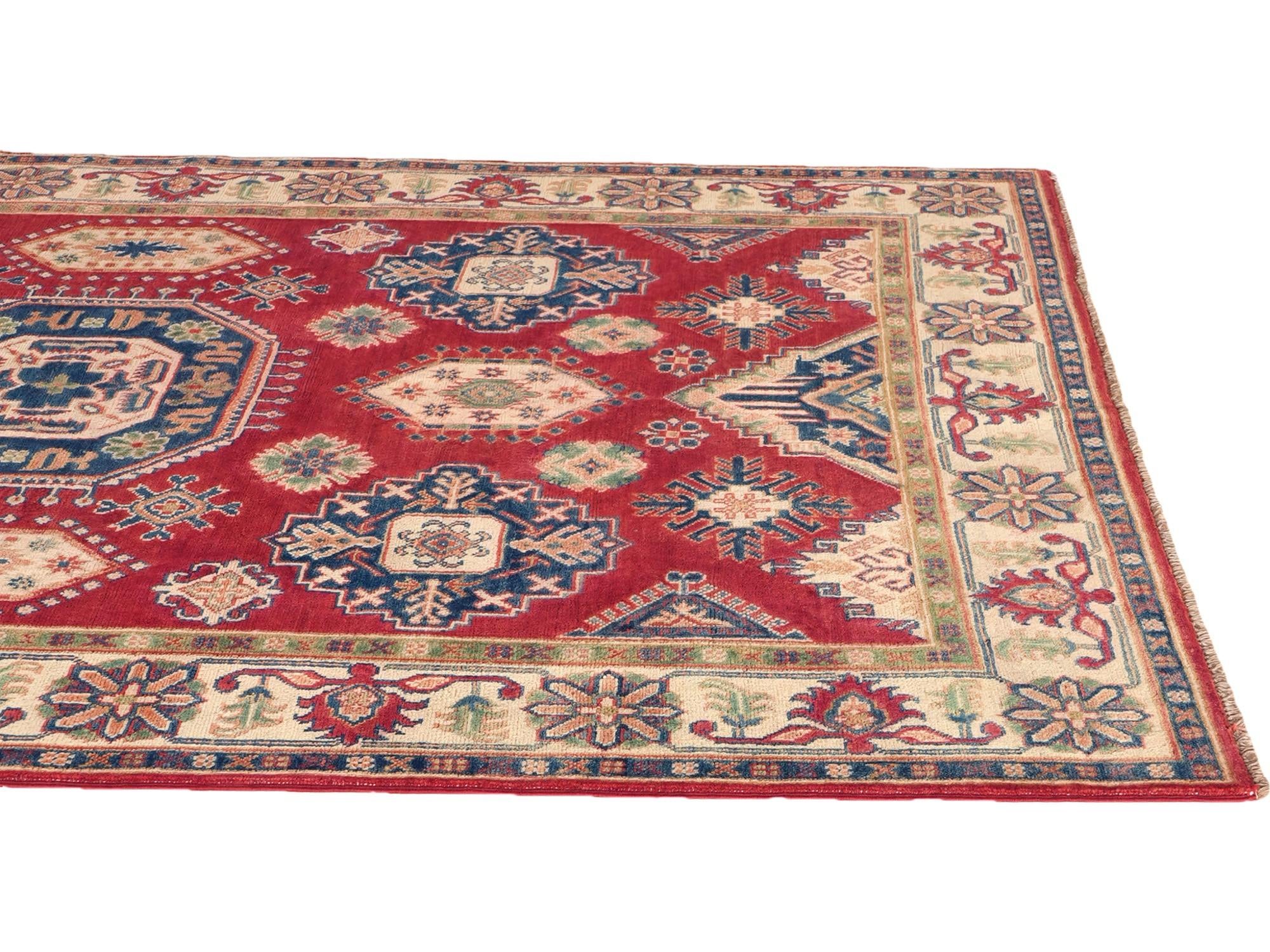 5' 9 x 8' 1 Hand Knotted Kazak Rug