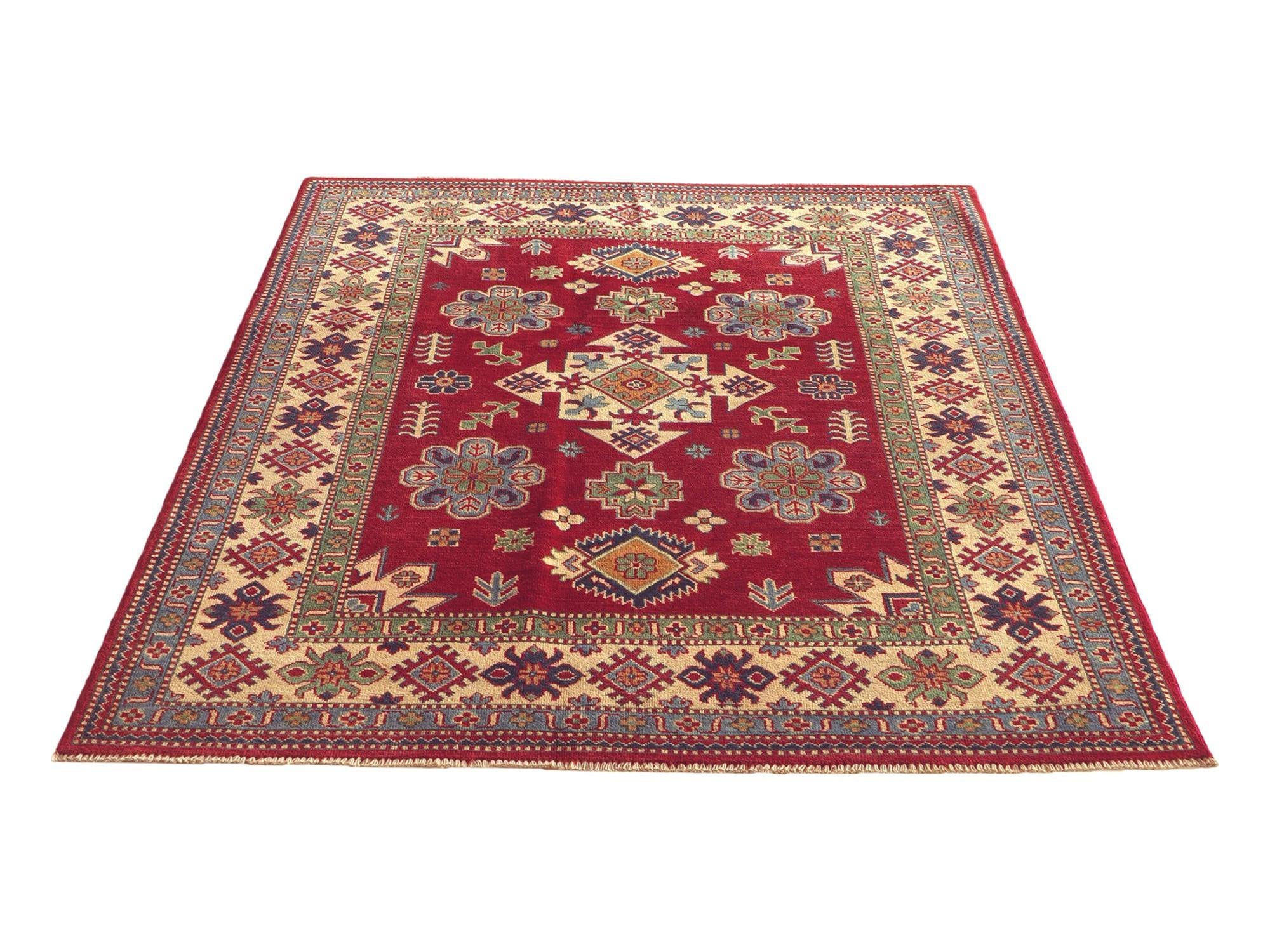 155cm x 210cm Noué main Kazak Tapis