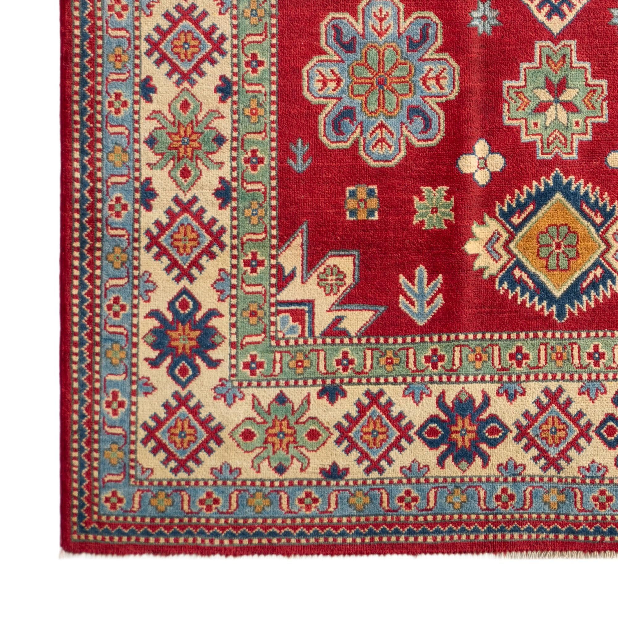 155cm x 210cm Noué main Kazak Tapis