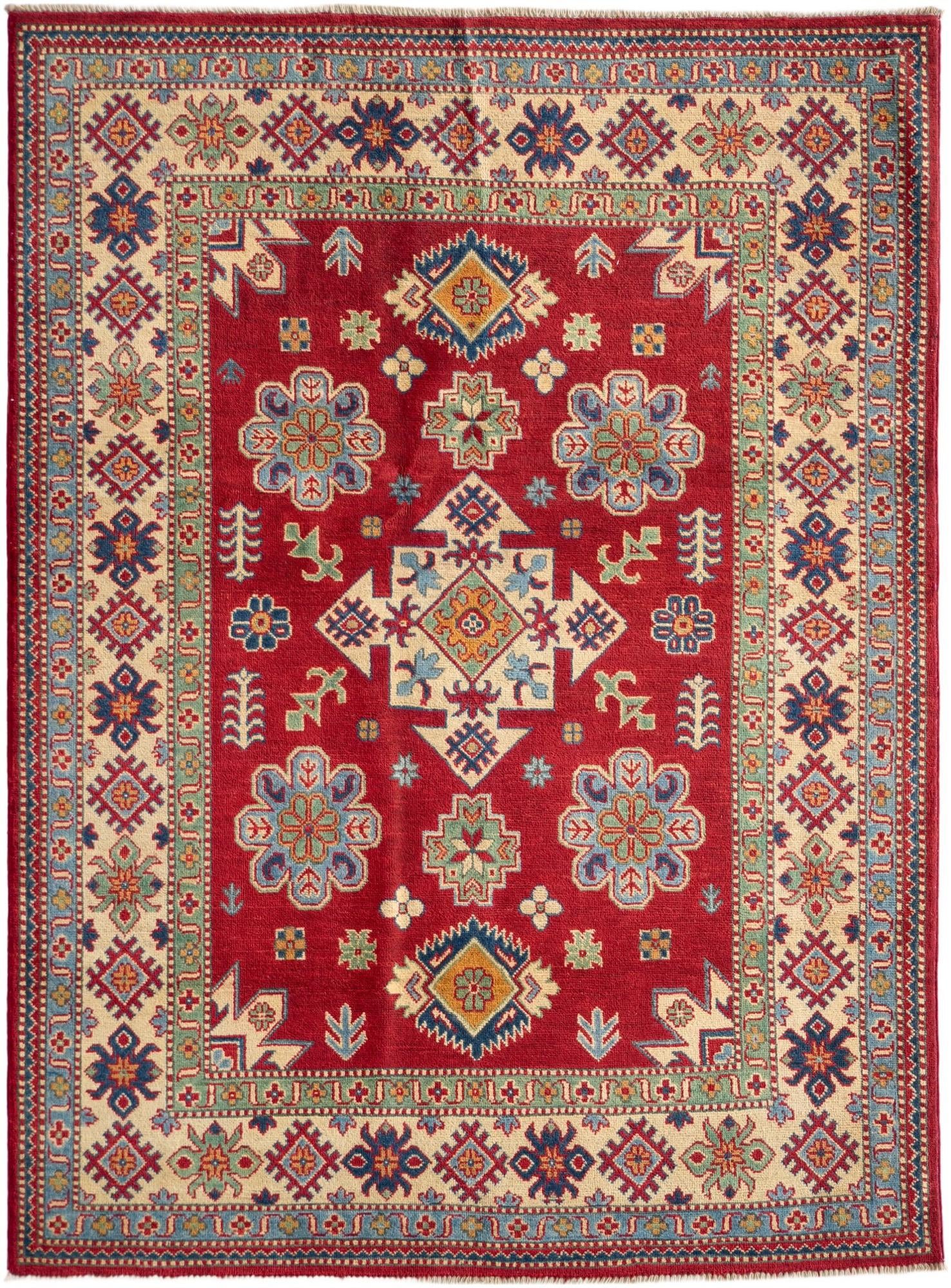155cm x 210cm Noué main Kazak Tapis