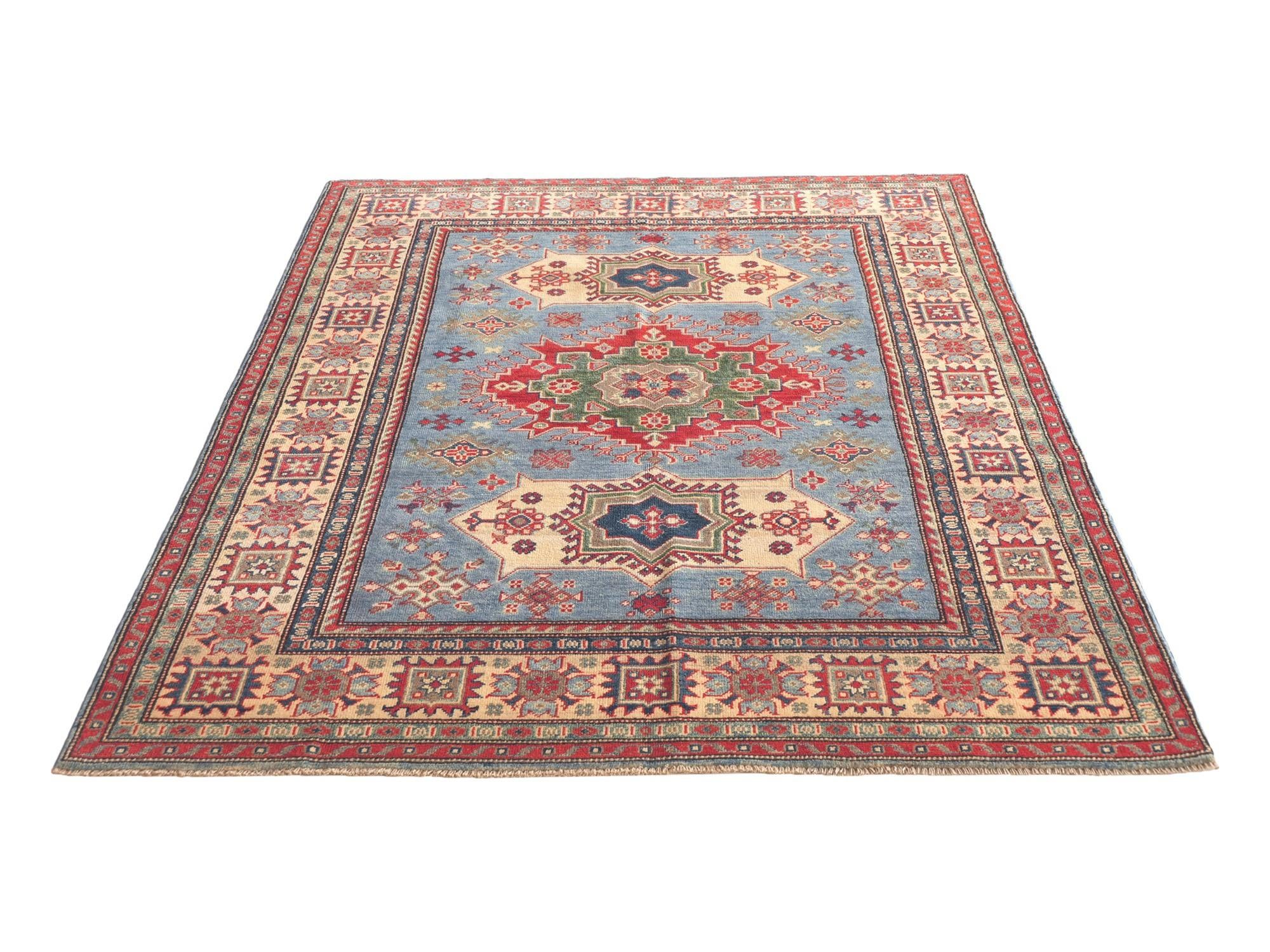 5' 3 x 7' 2 Hand Knotted Kazak Rug