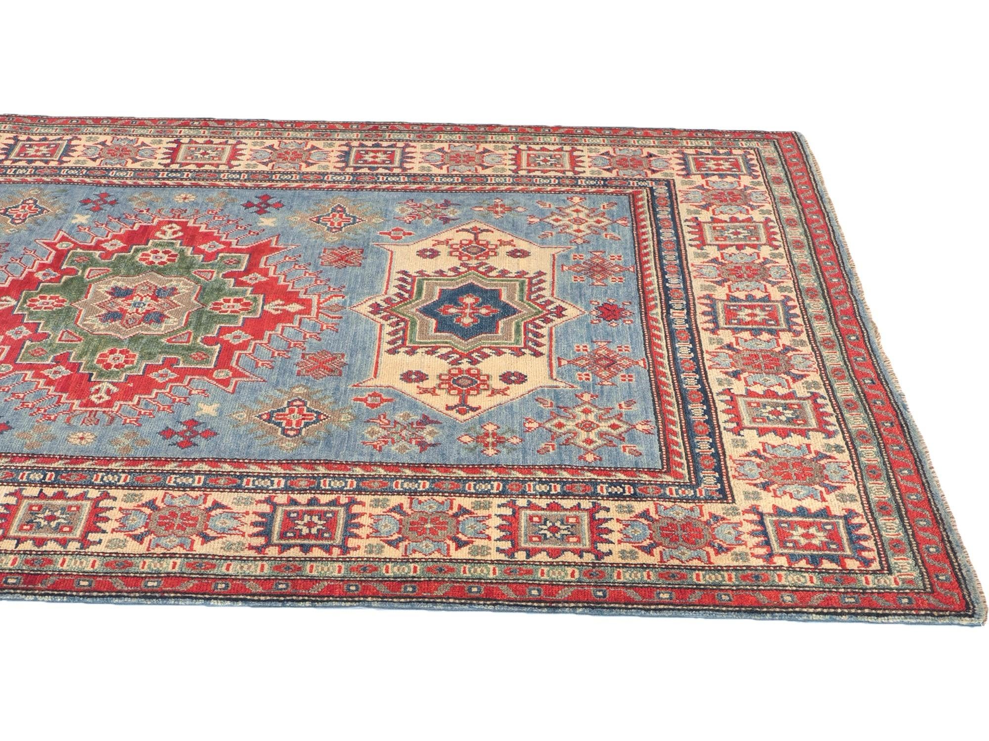 5' 3 x 7' 2 Hand Knotted Kazak Rug