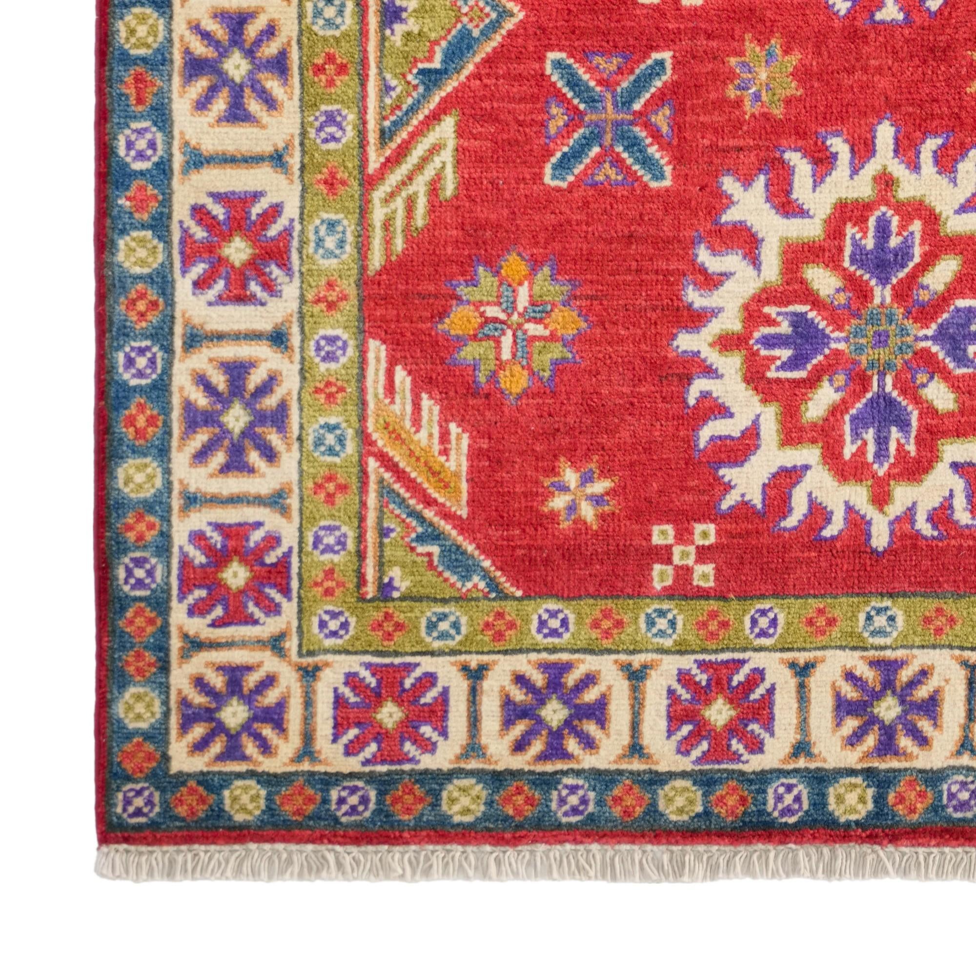 3' 3 x 4' 9 Hand Knotted Kazak Rug
