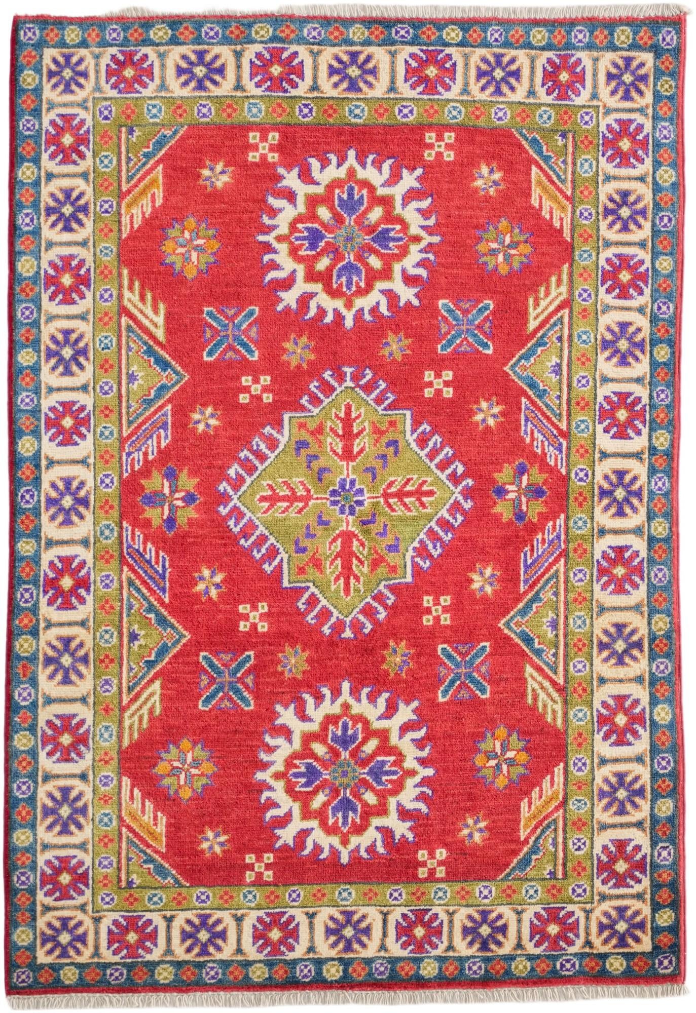 3' 3 x 4' 9 Hand Knotted Kazak Rug