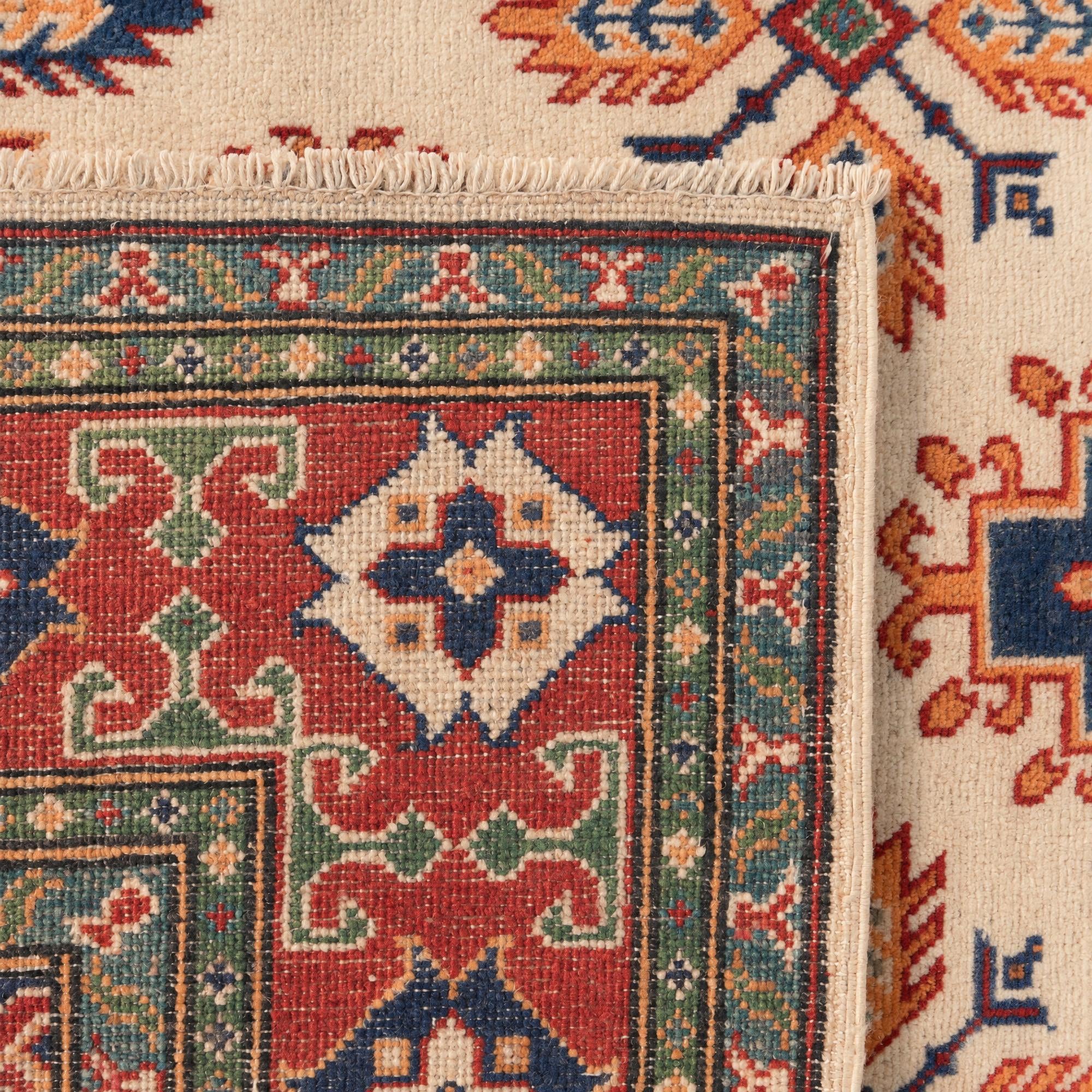 4' 11 x 7' 4 Hand Knotted Kazak Rug