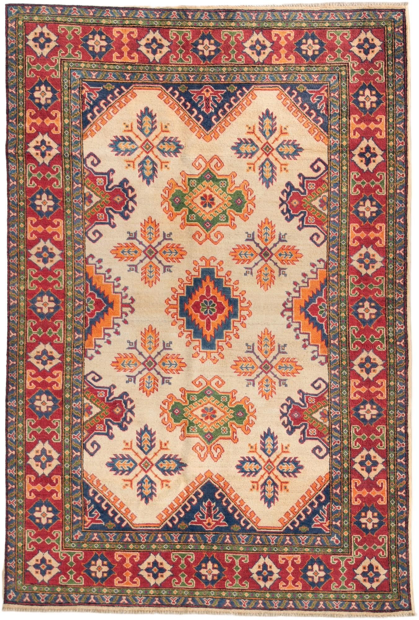 4' 11 x 7' 4 Hand Knotted Kazak Rug