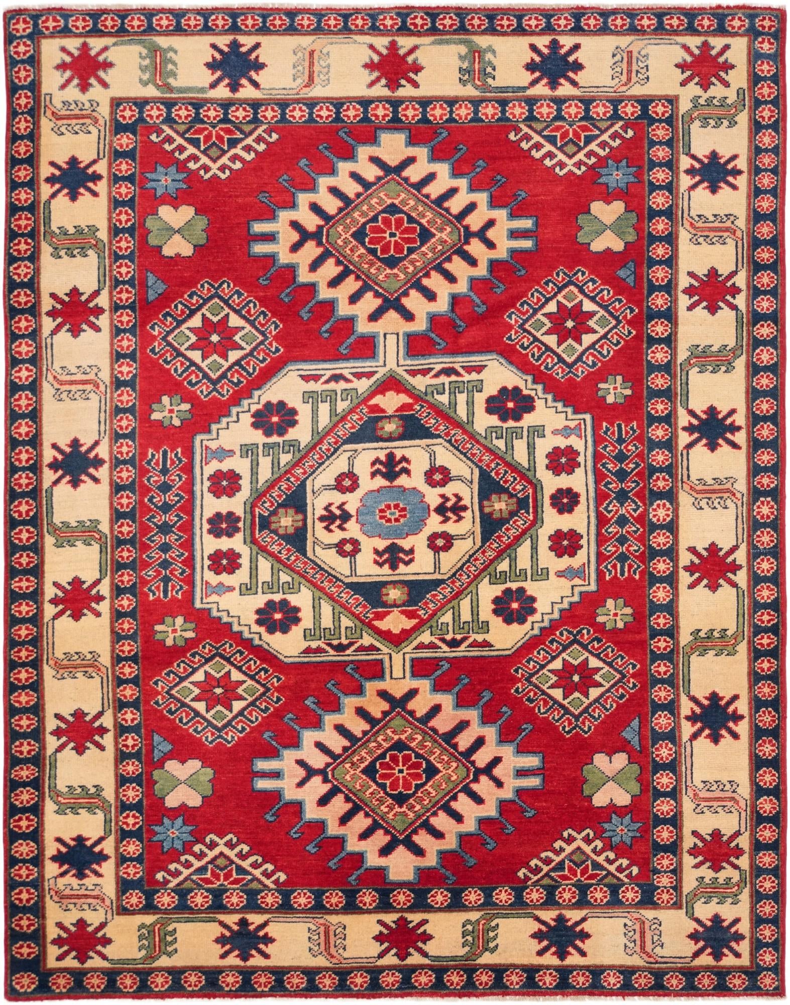 5' 3 x 6' 9 Hand Knotted Kazak Rug