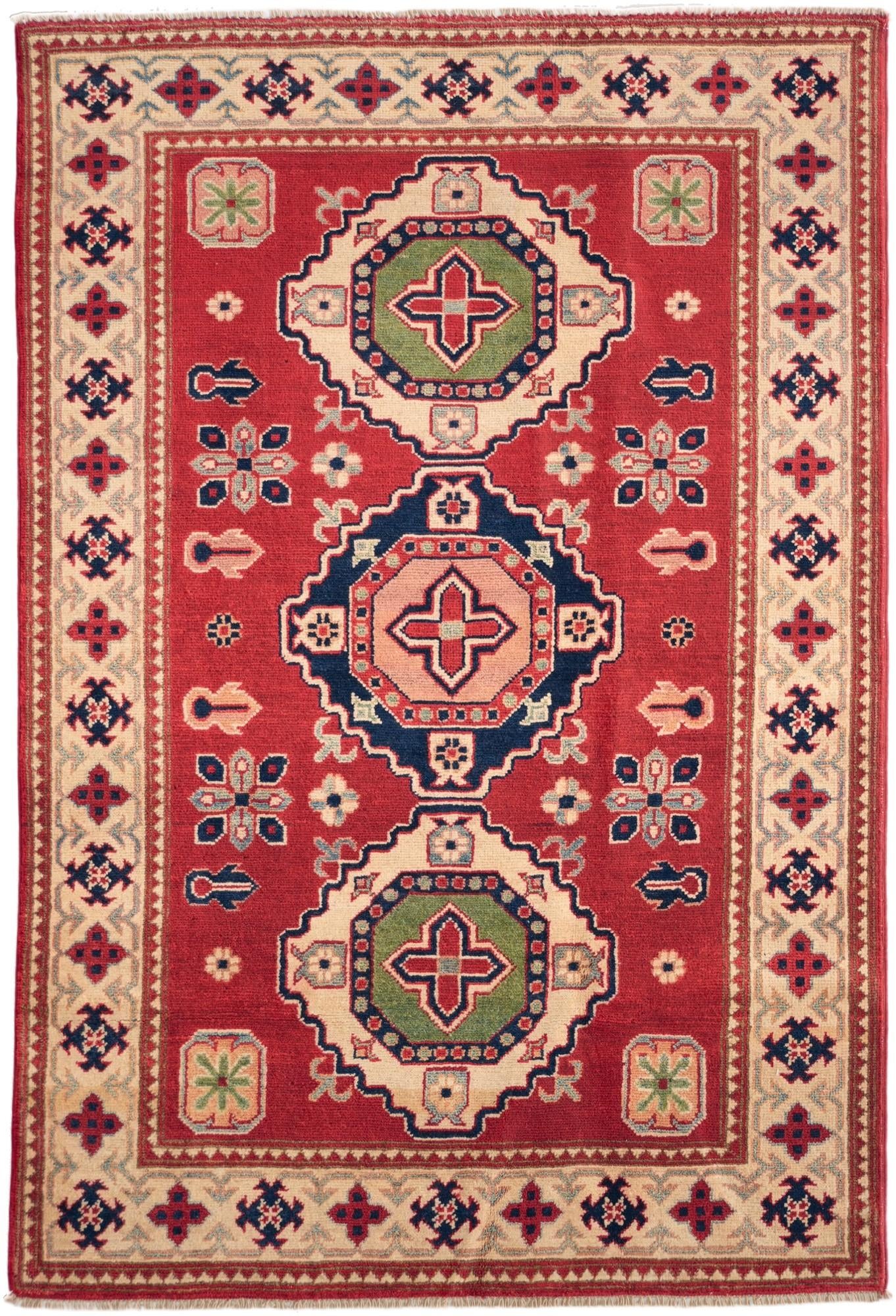 4' x 5' 11 Hand Knotted Kazak Rug