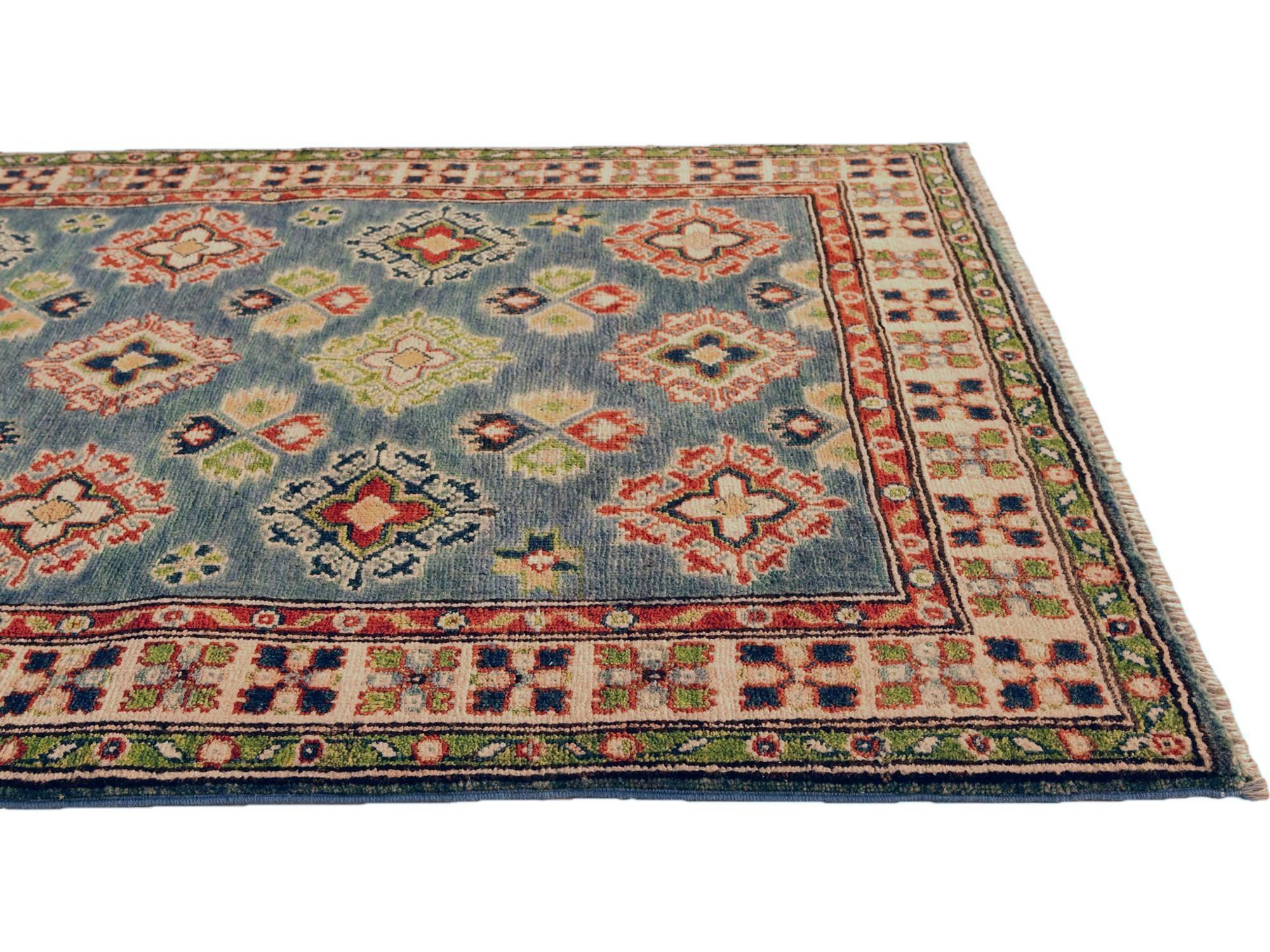 3' 2 x 4' 10 Hand Knotted Kazak Rug