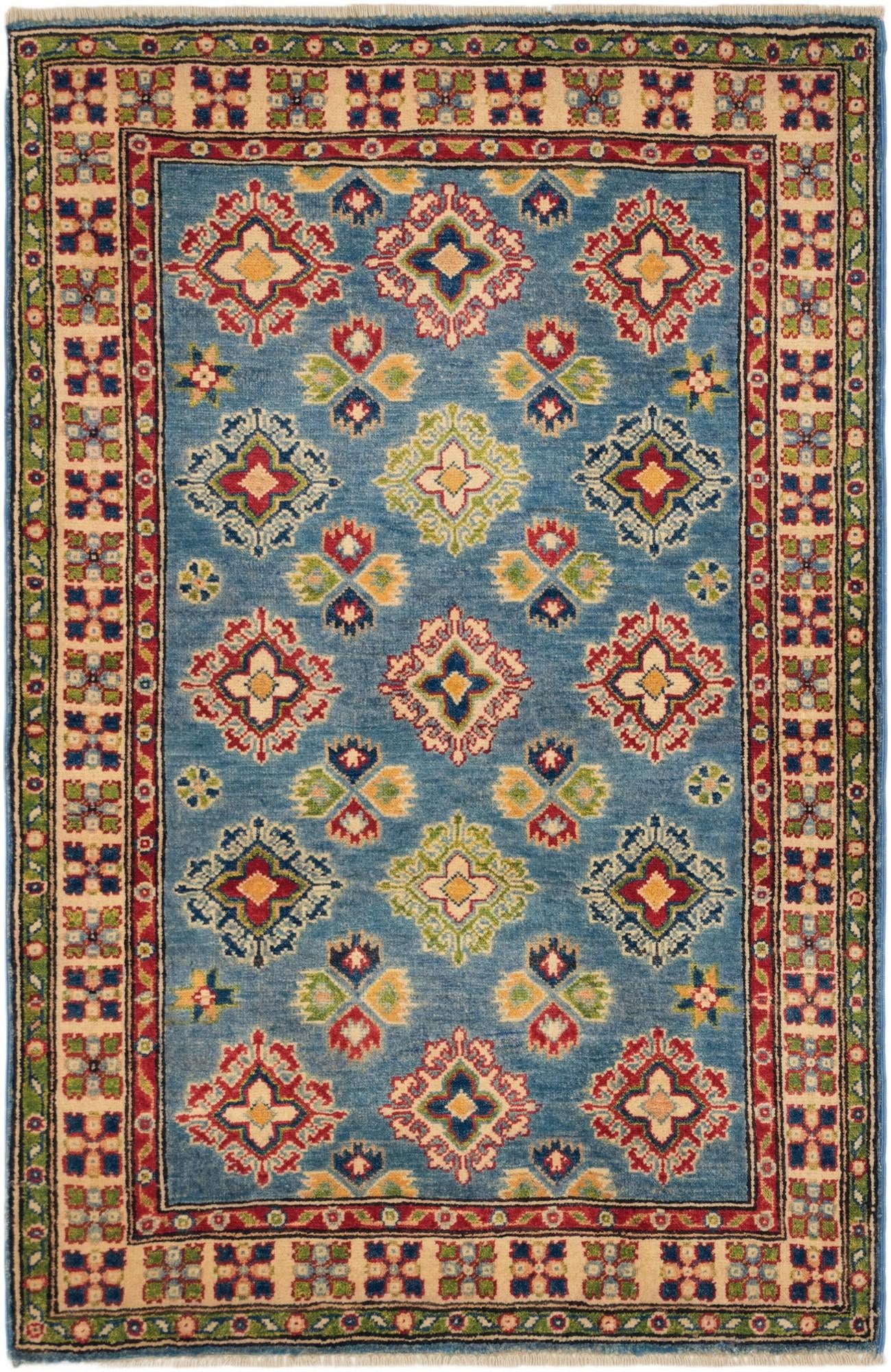 3' 2 x 4' 10 Hand Knotted Kazak Rug