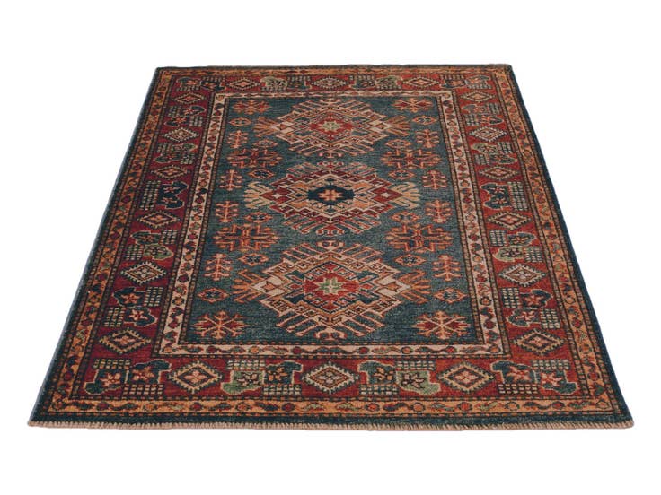 Detail image of 3' 1 x 4' 1 Hand Knotted Kazak Rug