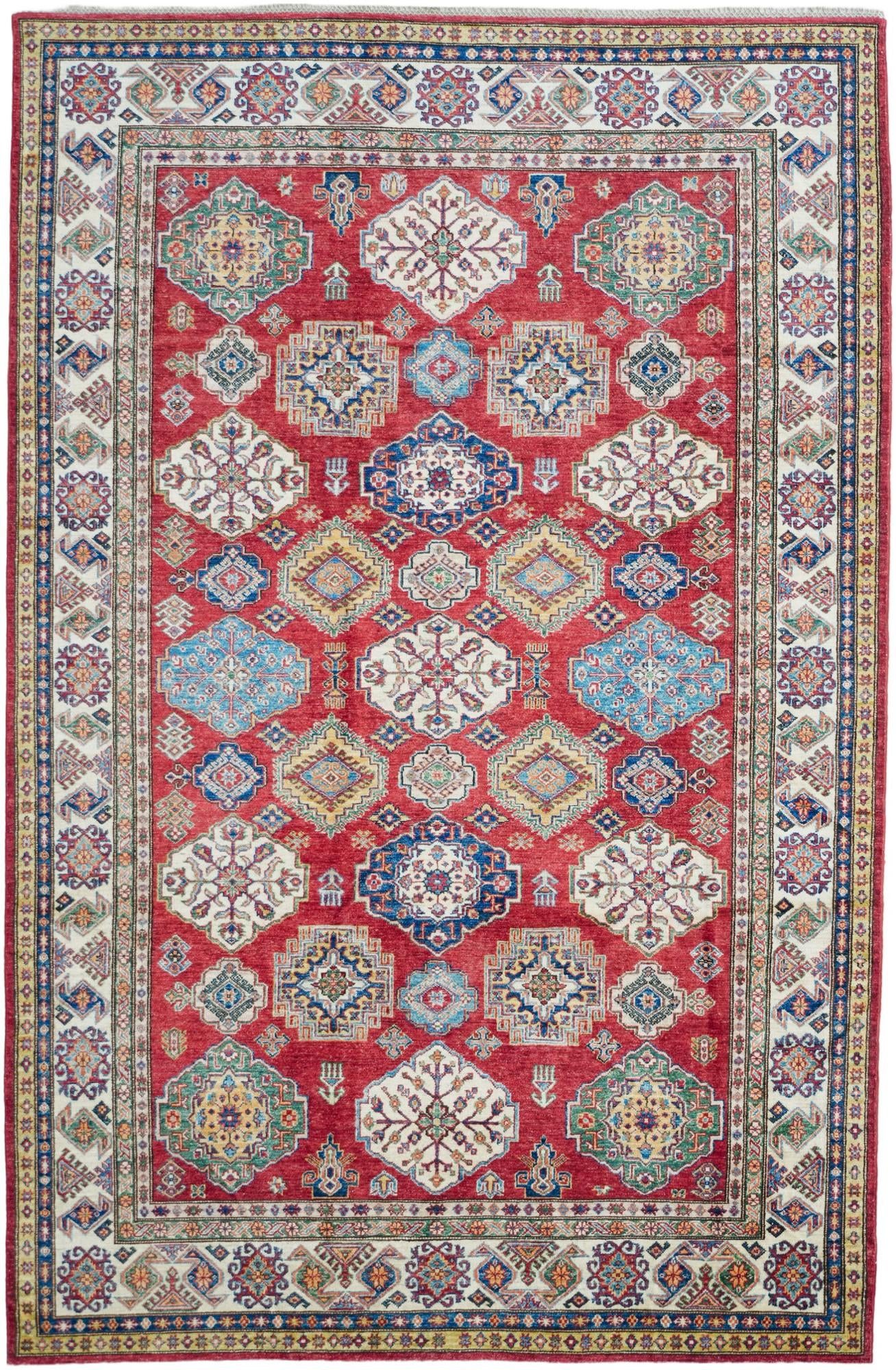 6' 8 x 10' 2 Hand Knotted Kazak Rug