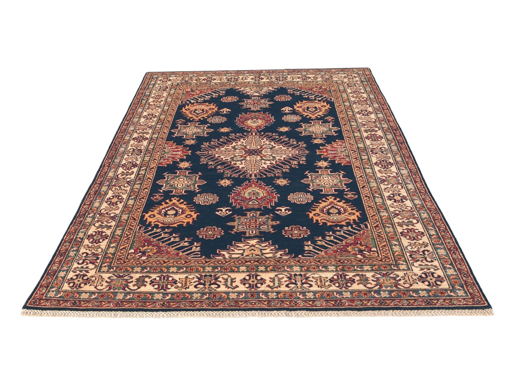 5' 9 x 8' 4 Hand Knotted Kazak Rug