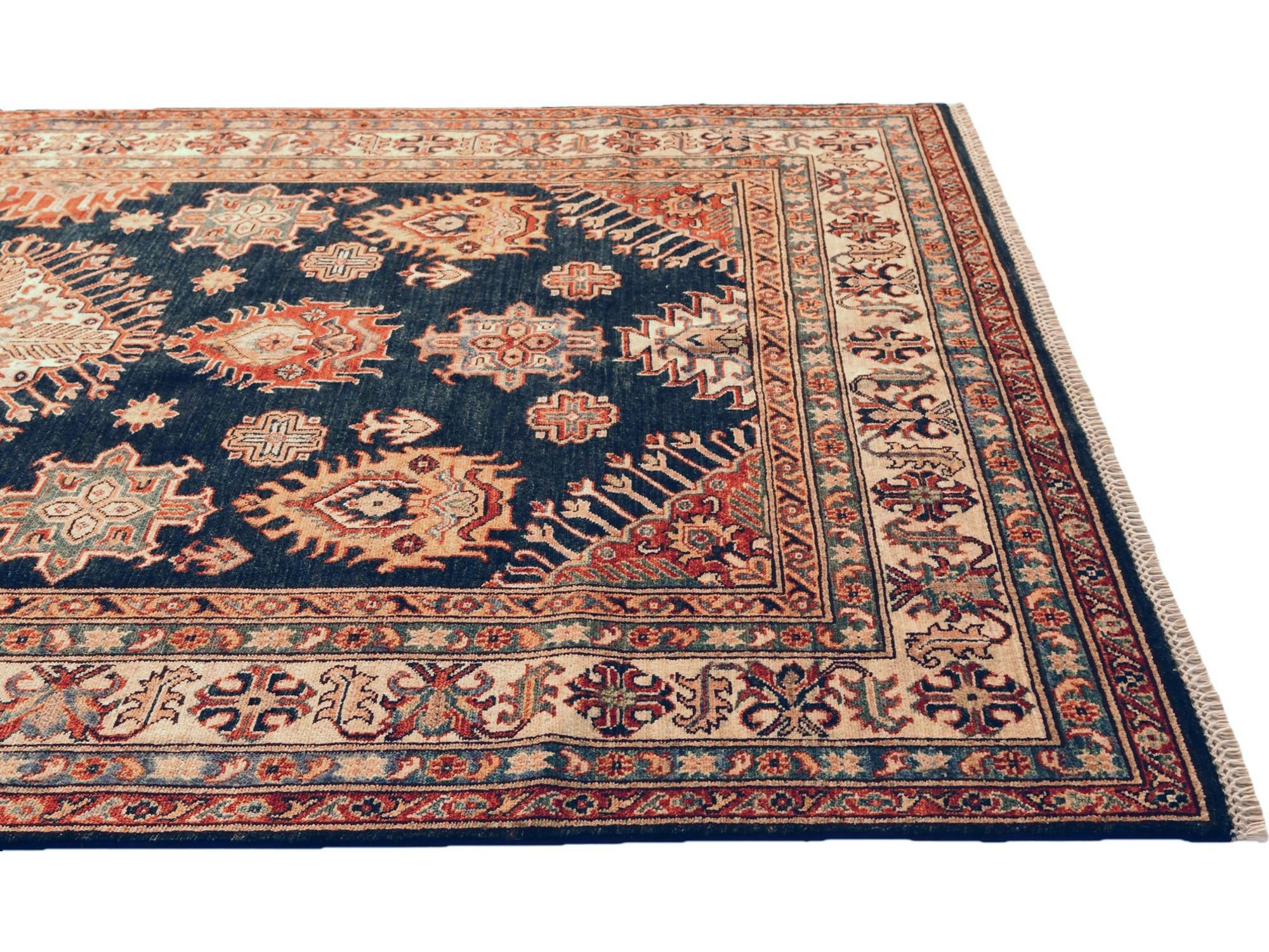 5' 9 x 8' 4 Hand Knotted Kazak Rug