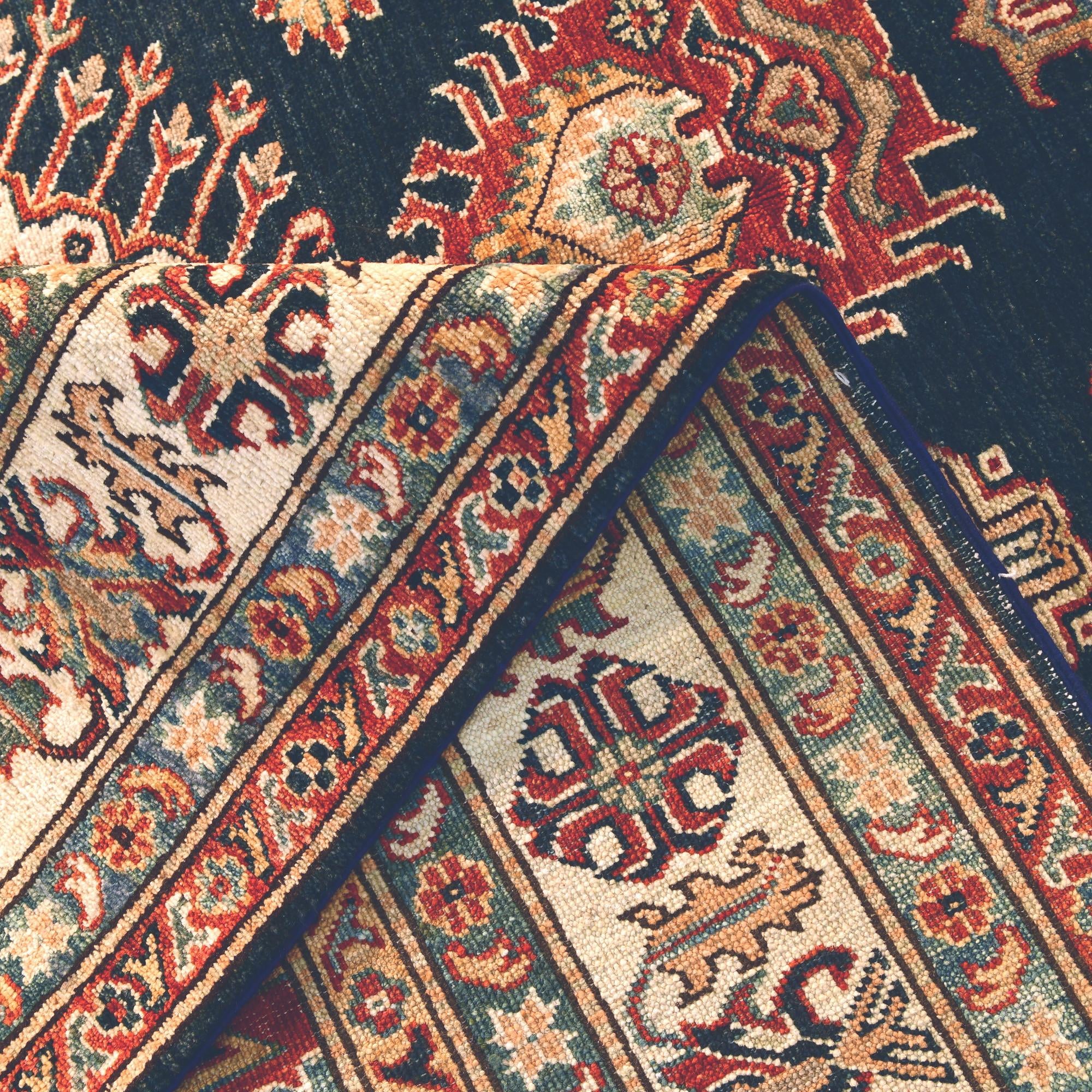 5' 9 x 8' 4 Hand Knotted Kazak Rug