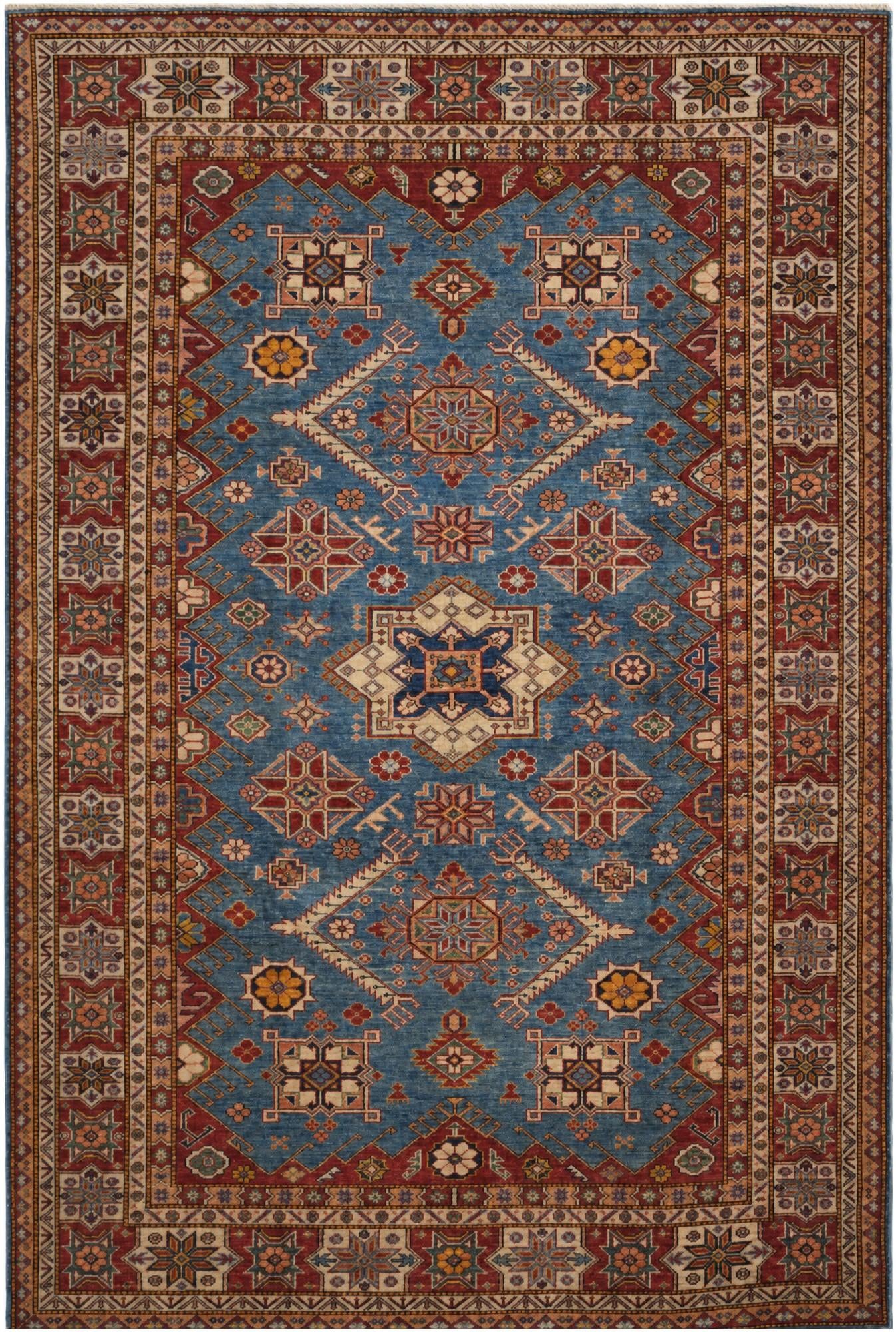 6' 8 x 9' 11 Hand Knotted Kazak Rug