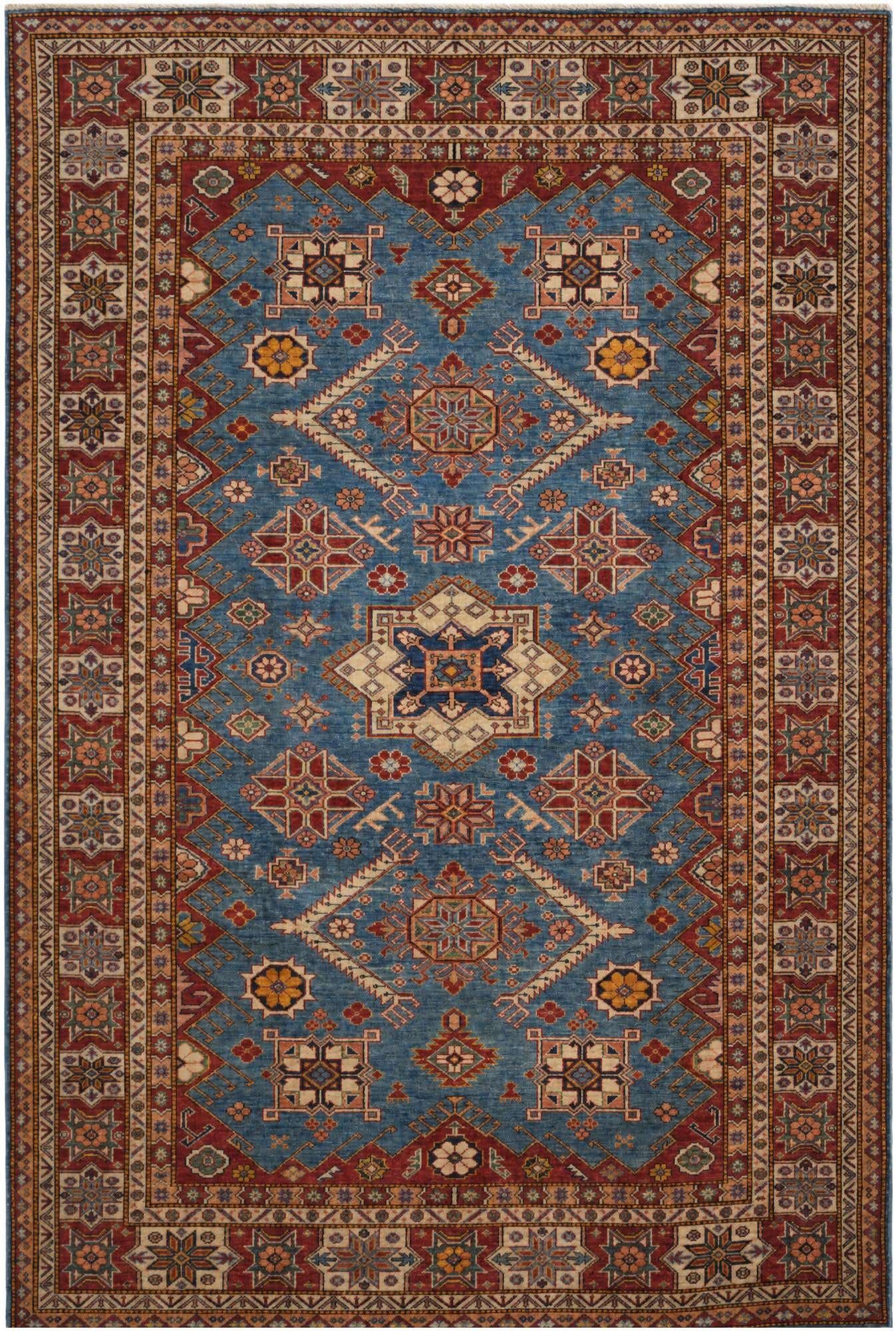 6' 8 x 9' 11 Hand Knotted Kazak Rug