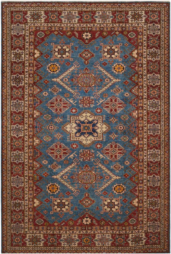 6' 8 x 9' 11 Hand Knotted Kazak Rug