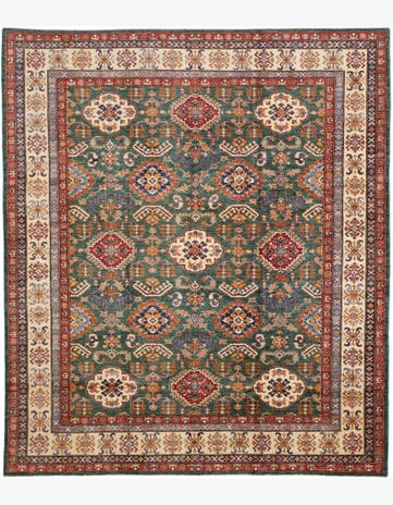 8' 5 x 9' 9 Hand Knotted Kazak Rug