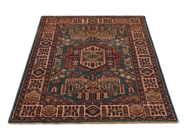 Detail image of 2' 9 x 3' 10 Hand Knotted Kazak Rug