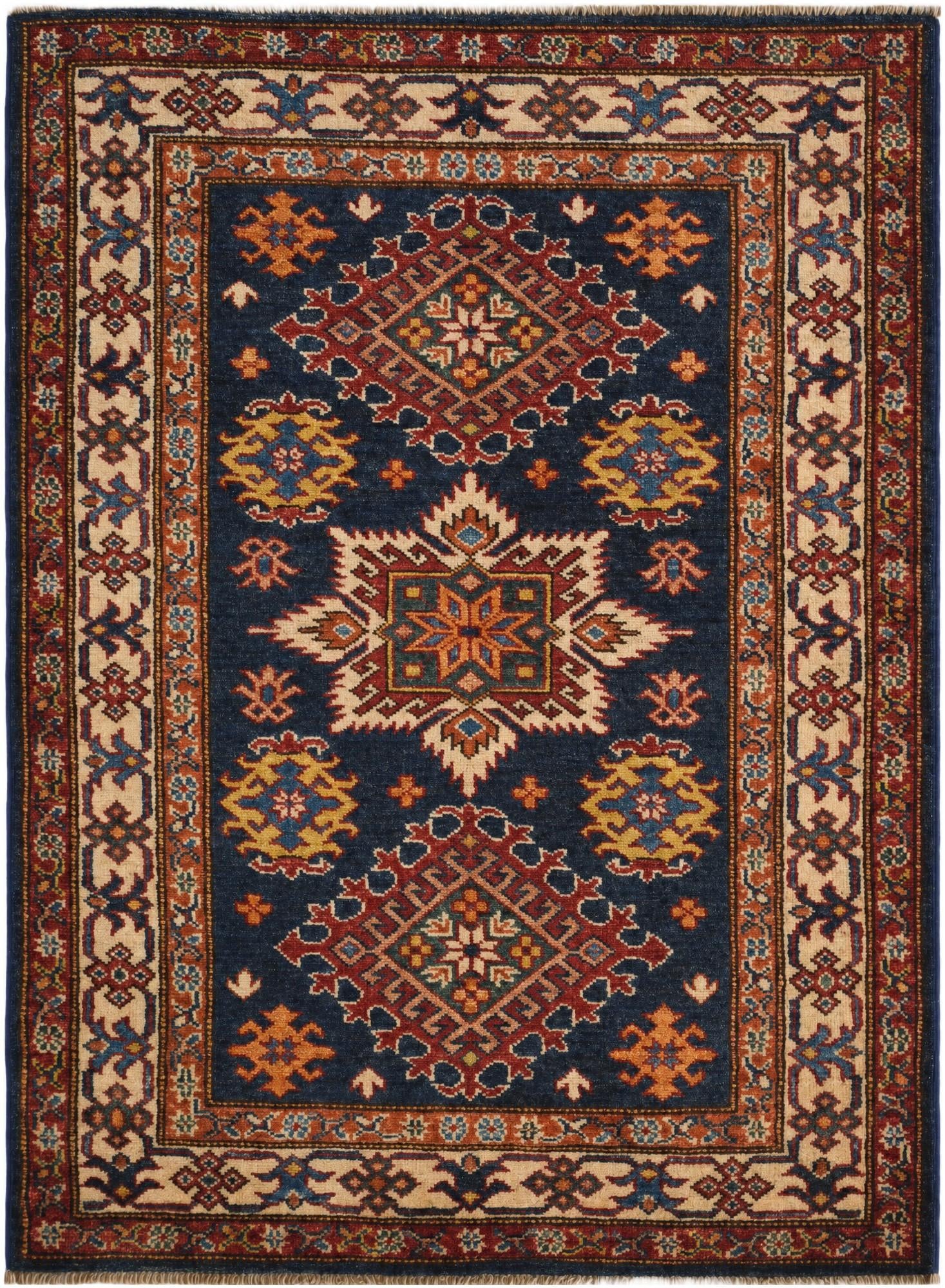 3' x 4' 1 Hand Knotted Kazak Rug