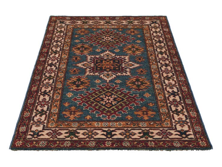 Detail image of 2' 10 x 4' 4 Hand Knotted Kazak Rug