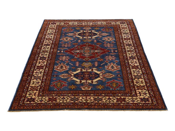 Detail image of 4' 1 x 5' 10 Hand Knotted Kazak Rug