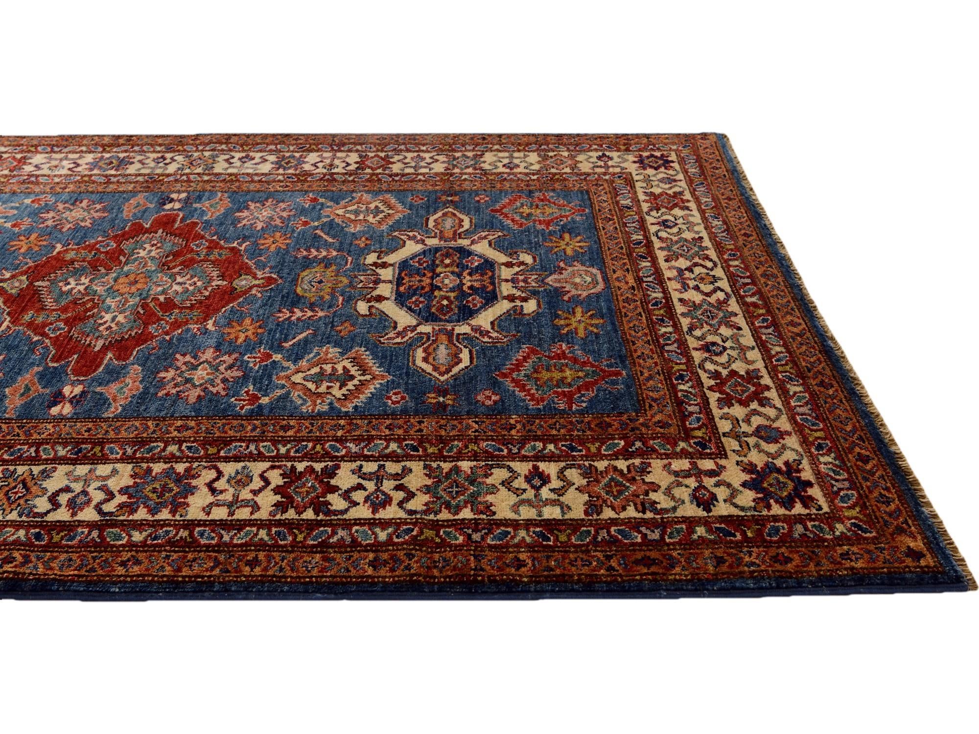 4' 1 x 5' 10 Hand Knotted Kazak Rug