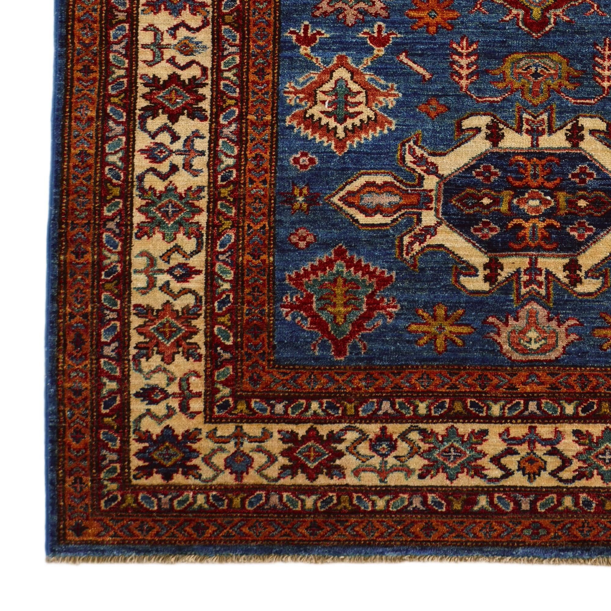 4' 1 x 5' 10 Hand Knotted Kazak Rug