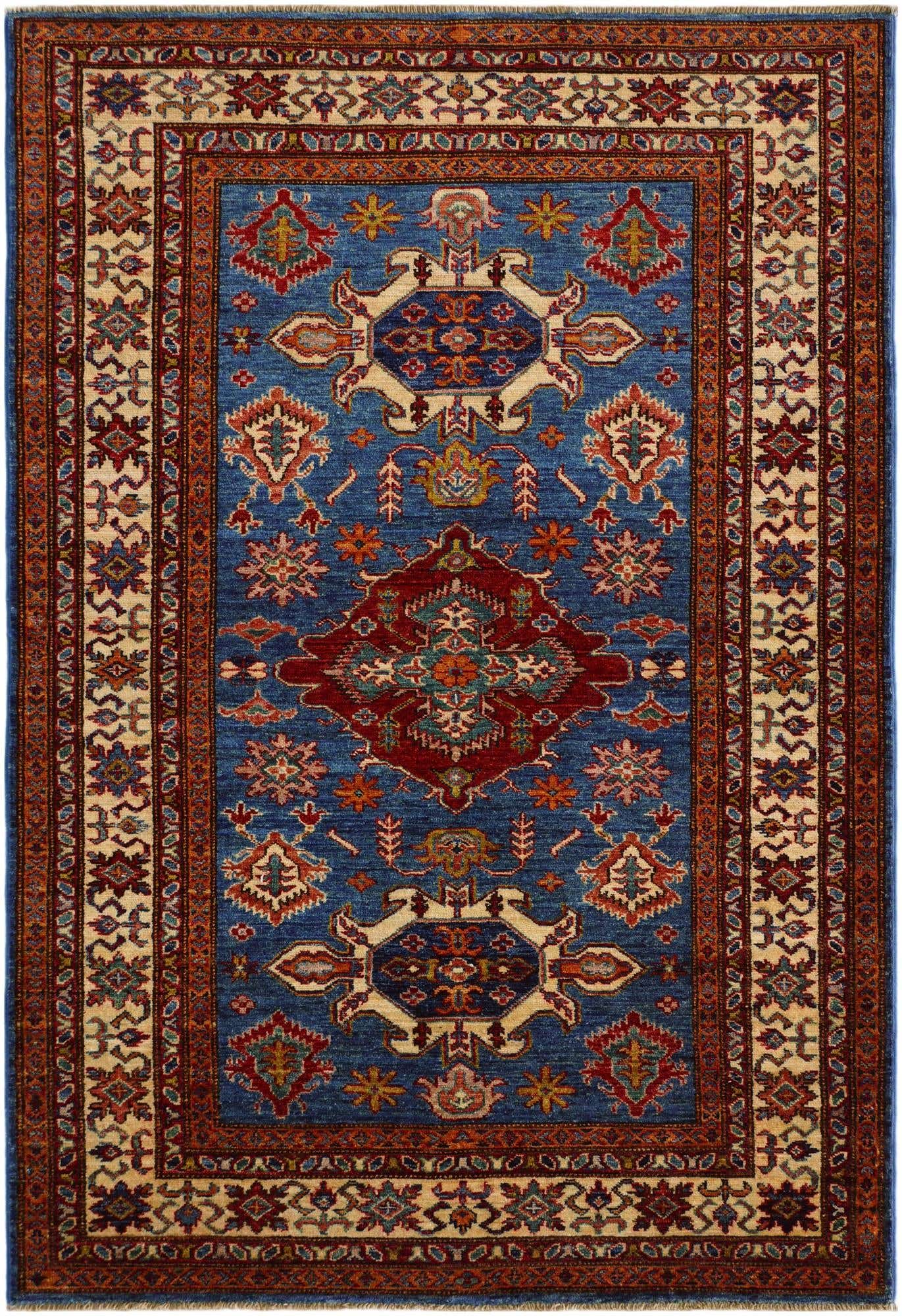 4' 1 x 5' 10 Hand Knotted Kazak Rug