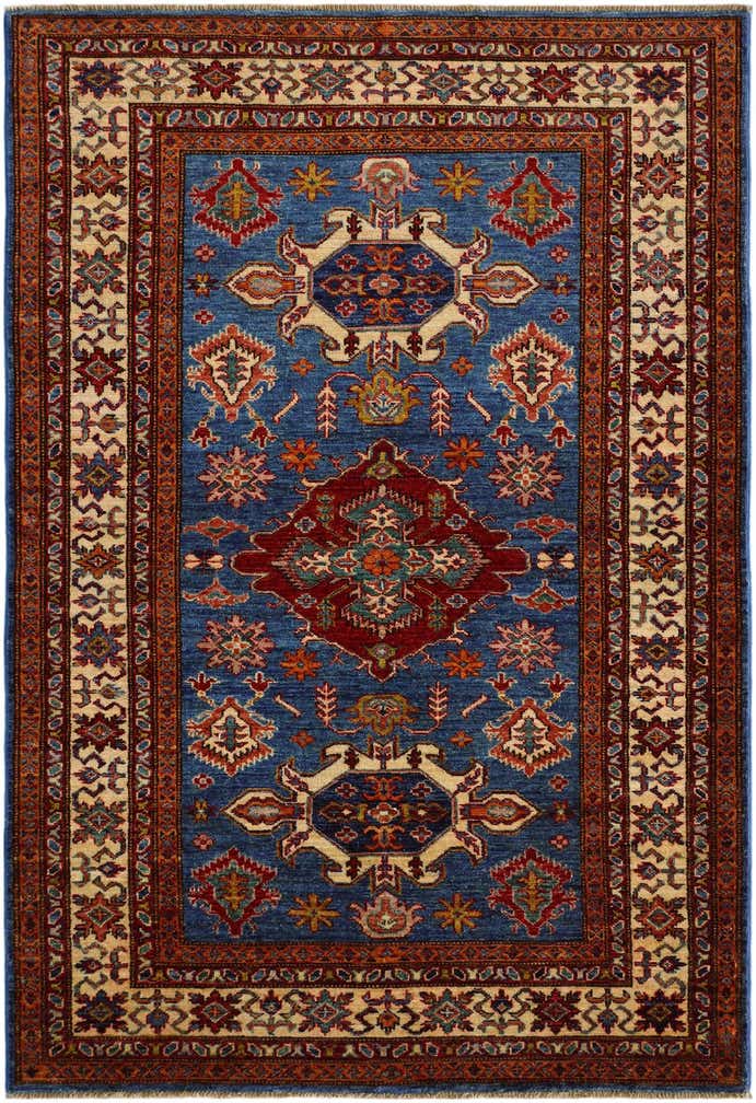 4' 1 x 5' 10 Hand Knotted Kazak Rug