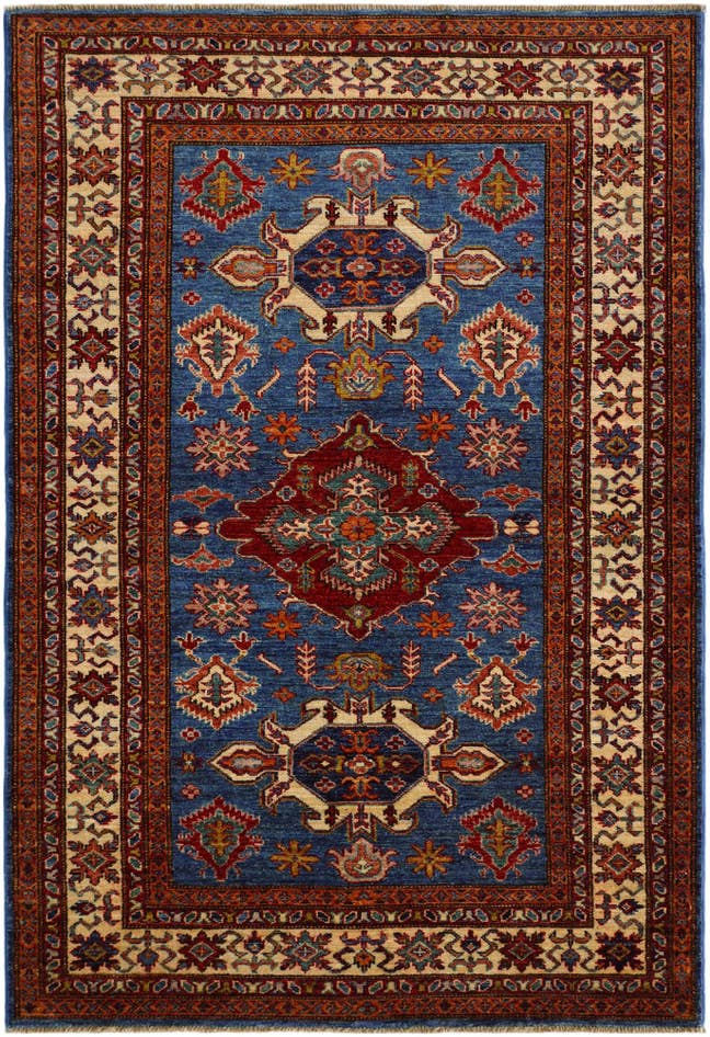 Detailansicht von 125cm x 180cm Handgeknüpft Kazak Teppich