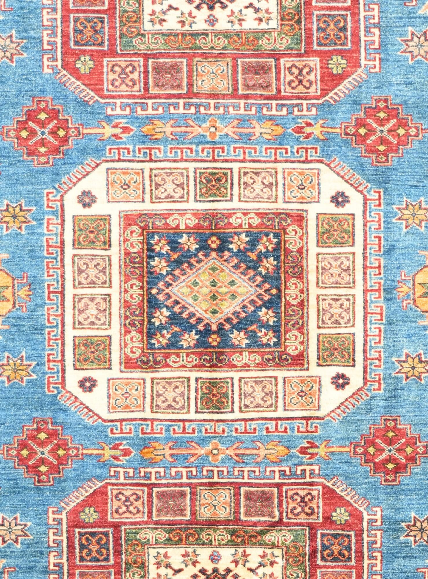 6' 1 x 8' 10 Hand Knotted Kazak Rug