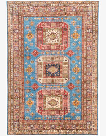 6' 1 x 8' 10 Hand Knotted Kazak Rug